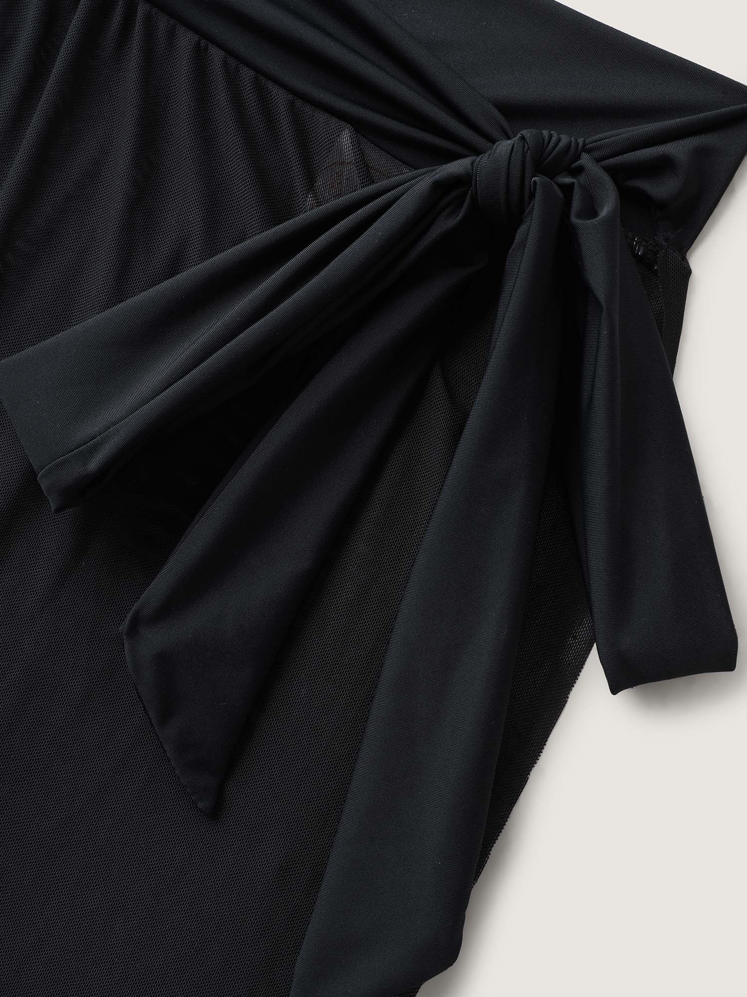 Two-Piece Contrast Sheer Sarong Swimsuit - Image 10