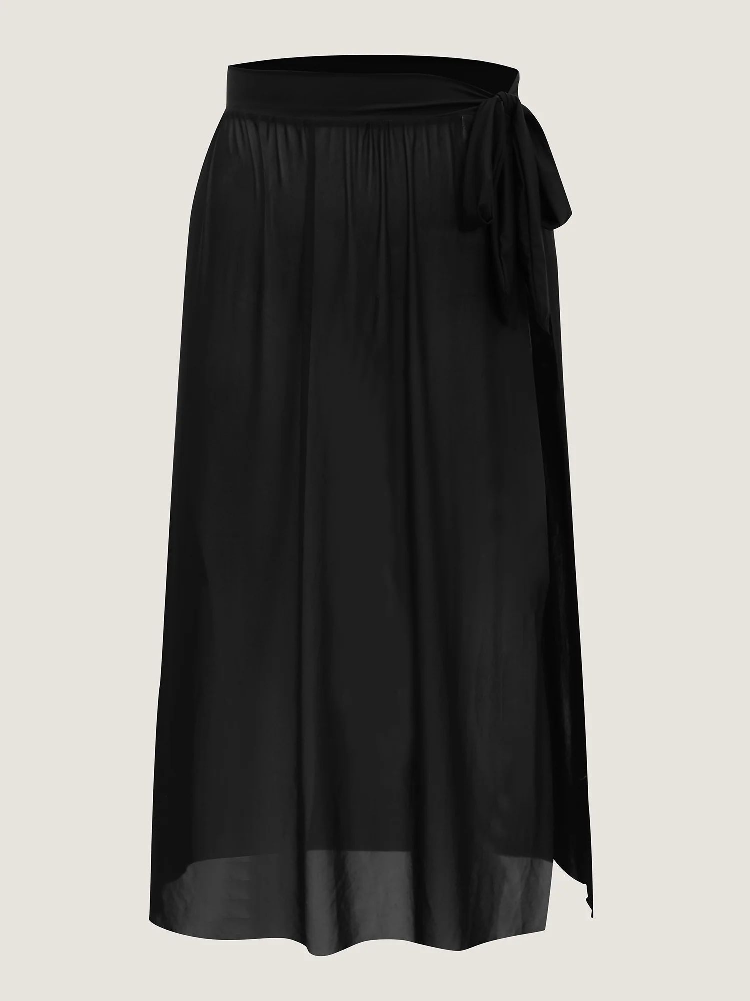 Two-Piece Contrast Sheer Sarong Swimsuit - Image 7