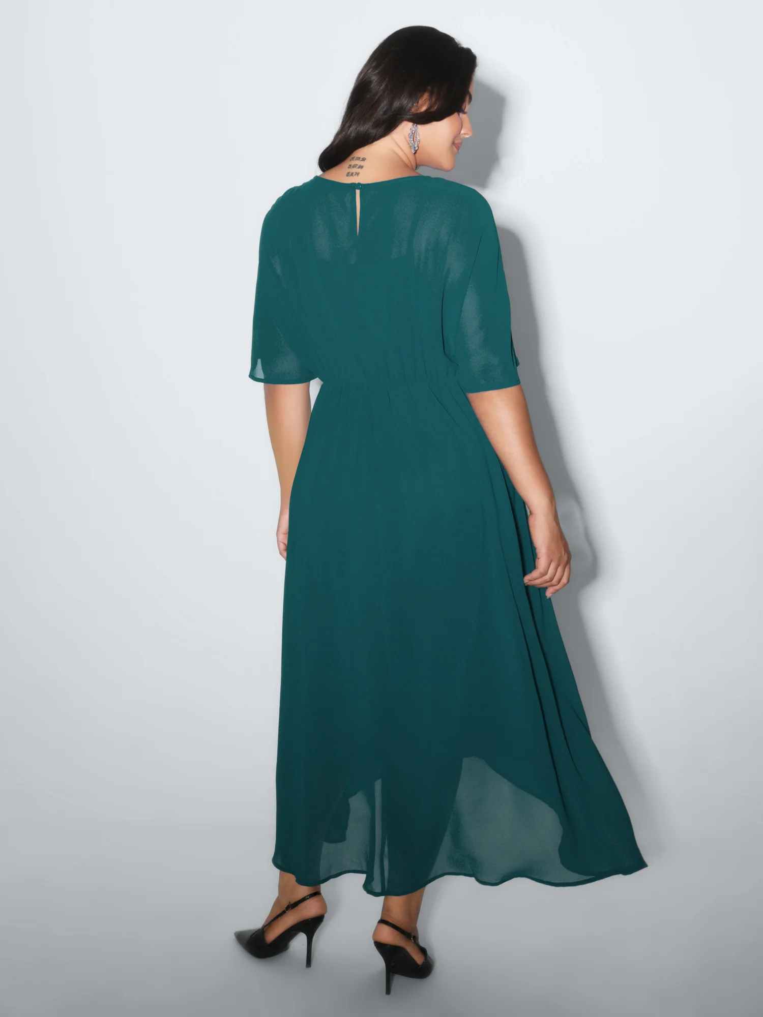 Two-Piece Embroidered Cut Out Midi Dress - Image 4