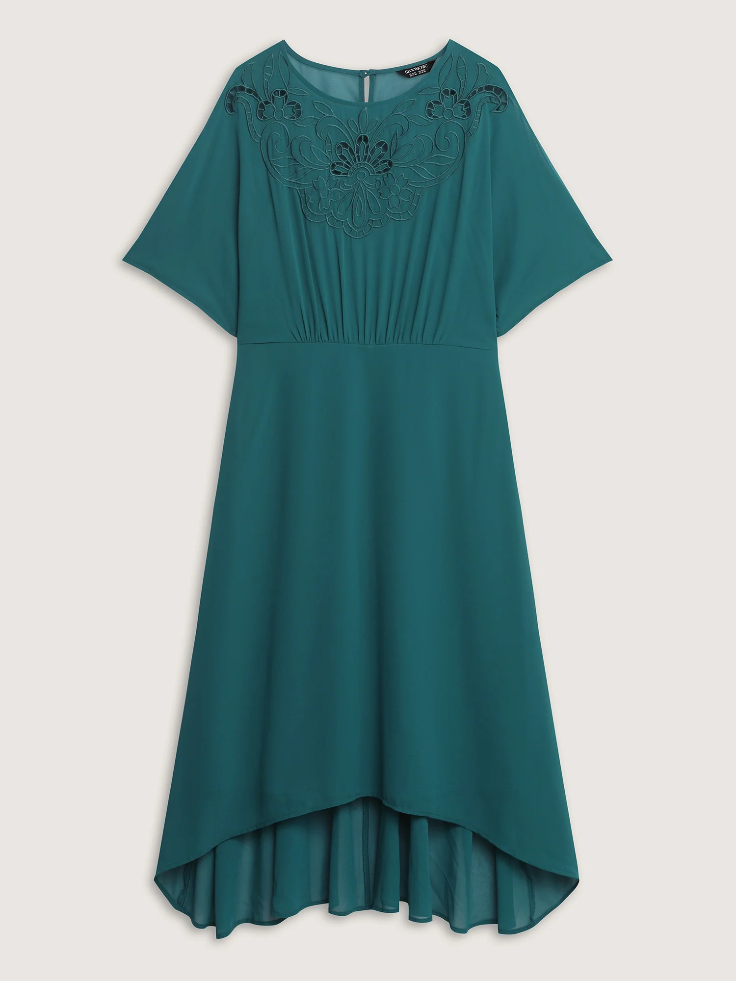 Two-Piece Embroidered Cut Out Midi Dress - Image 7