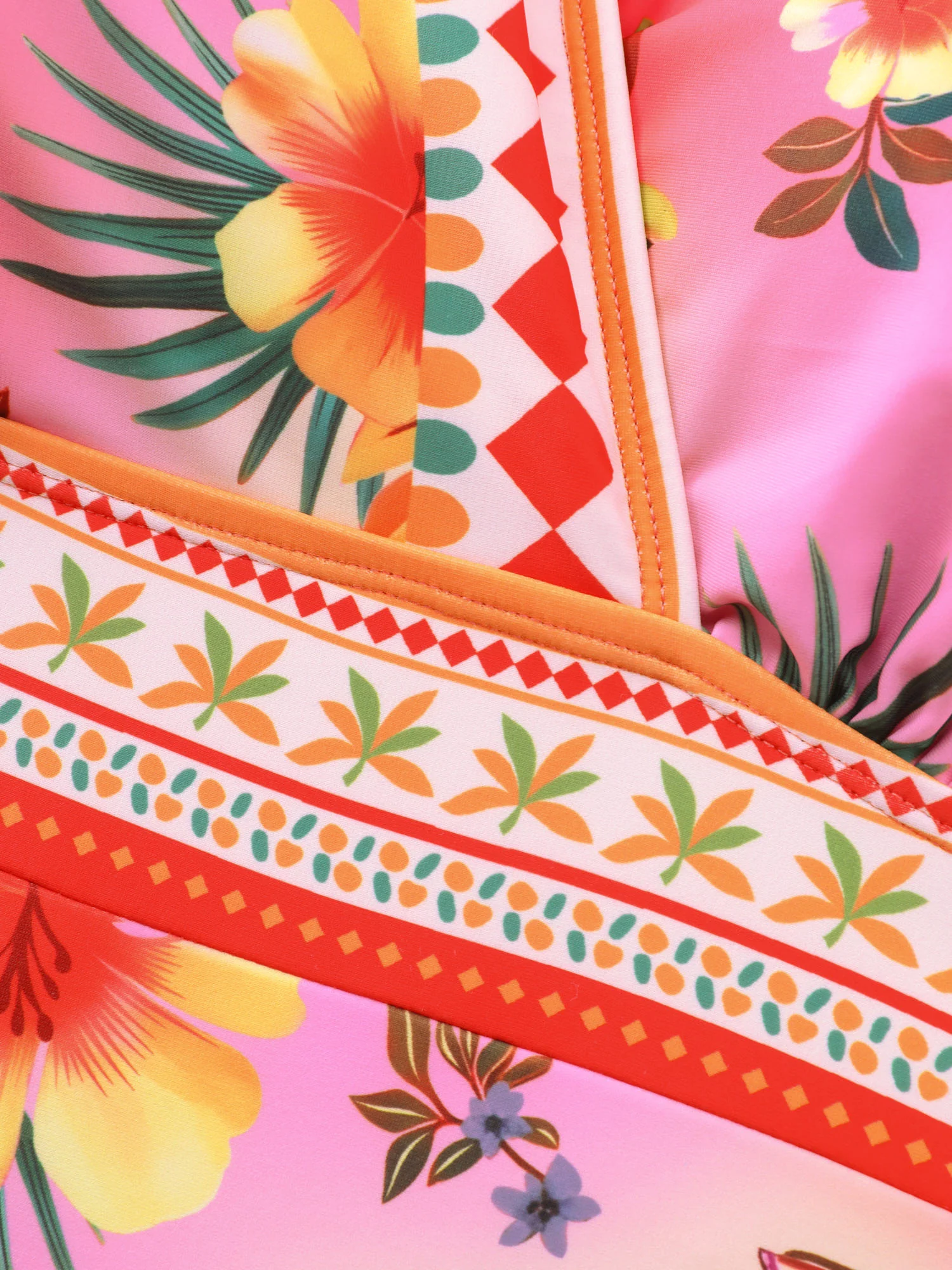 Two-Piece Mesh Floral Sarong Swimsuit - Image 11