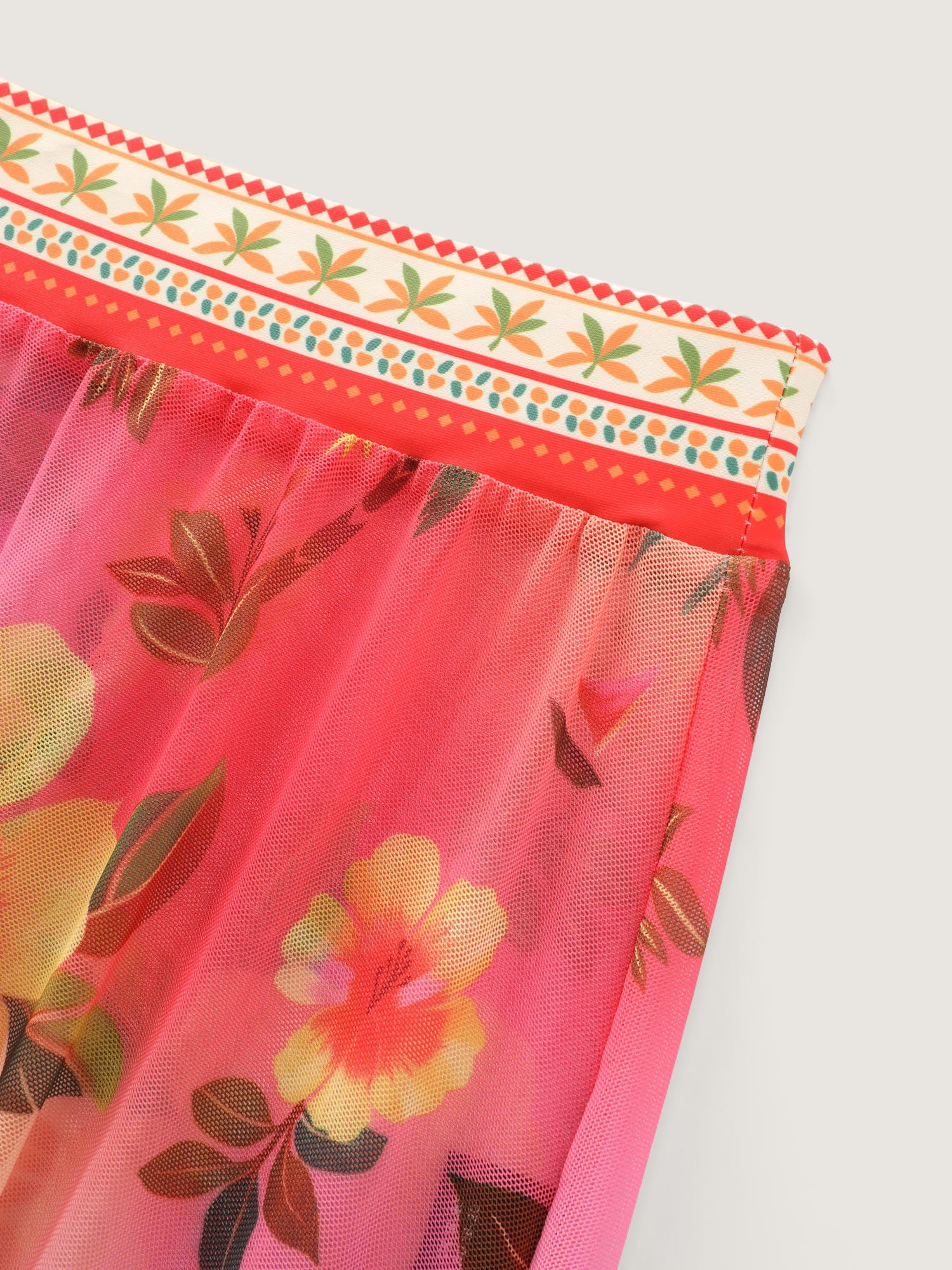 Two-Piece Mesh Floral Sarong Swimsuit - Image 13