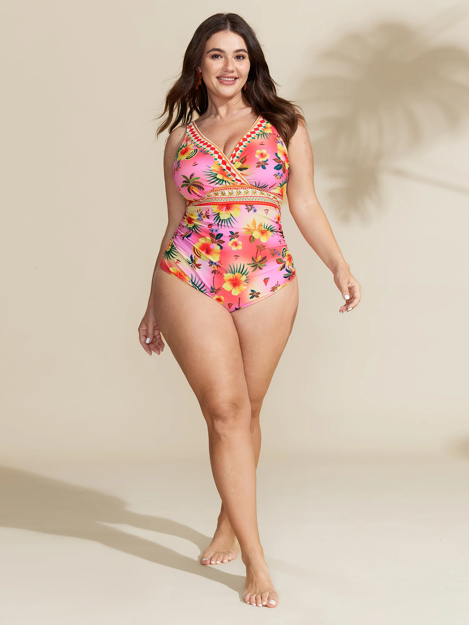 Two-Piece Mesh Floral Sarong Swimsuit - Image 4