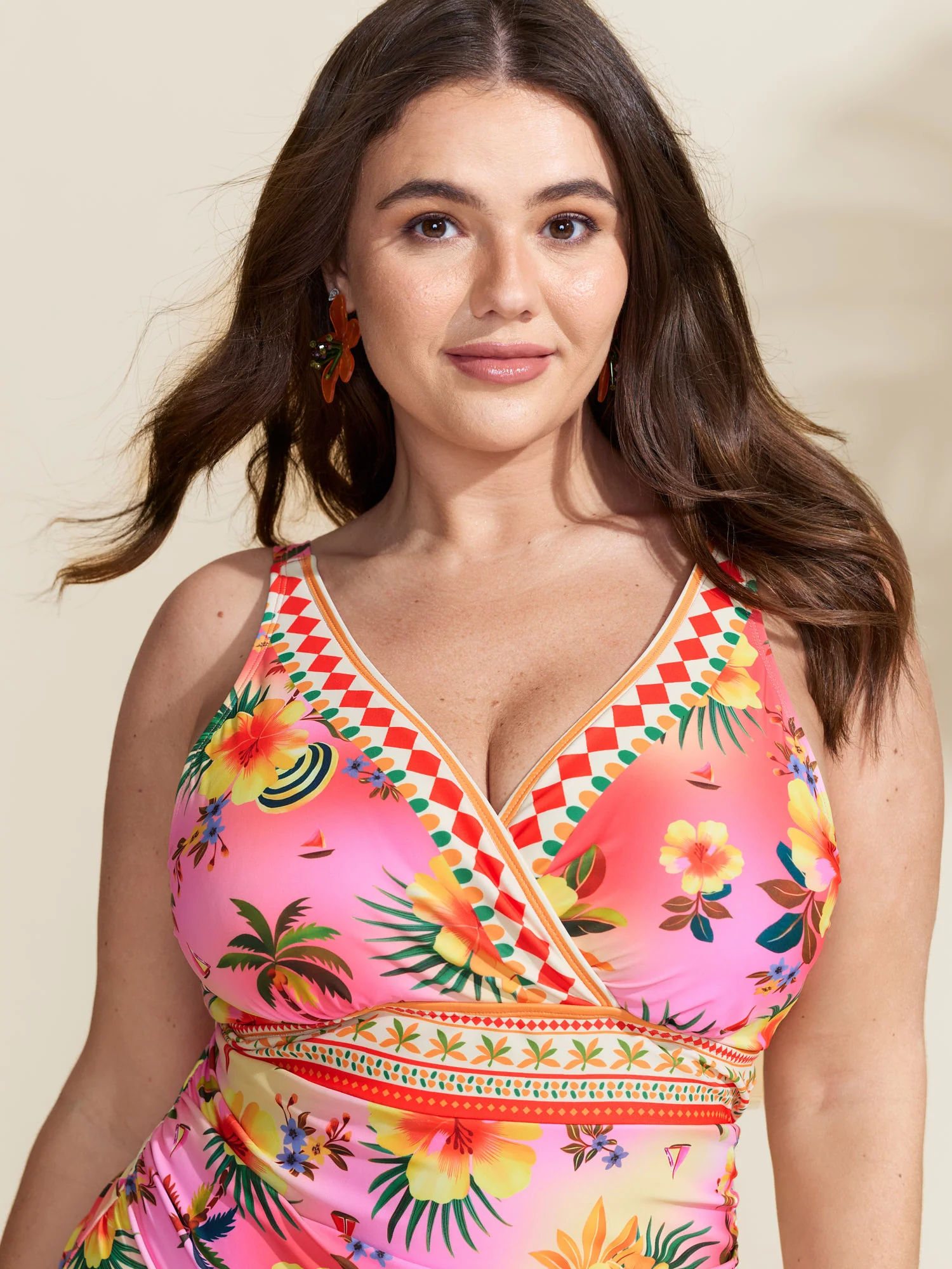 Two-Piece Mesh Floral Sarong Swimsuit - Image 5