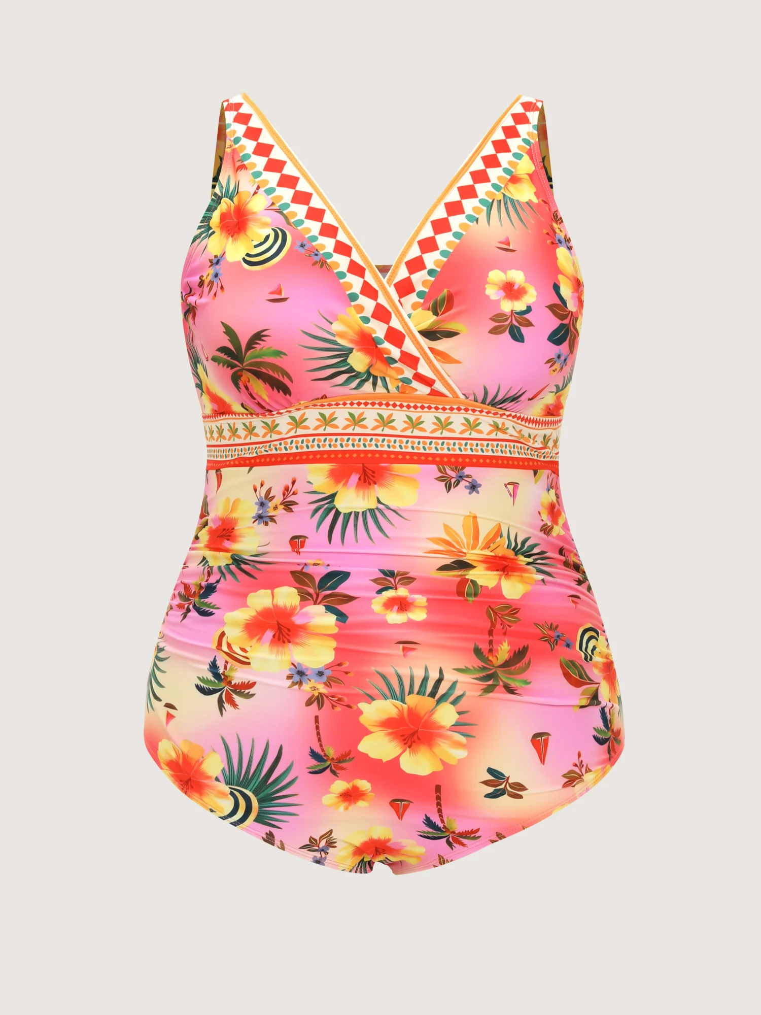 Two-Piece Mesh Floral Sarong Swimsuit - Image 9