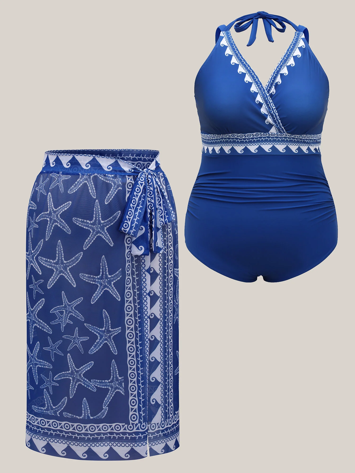 Two-Piece Ocean Print Swimsuit - Image 8