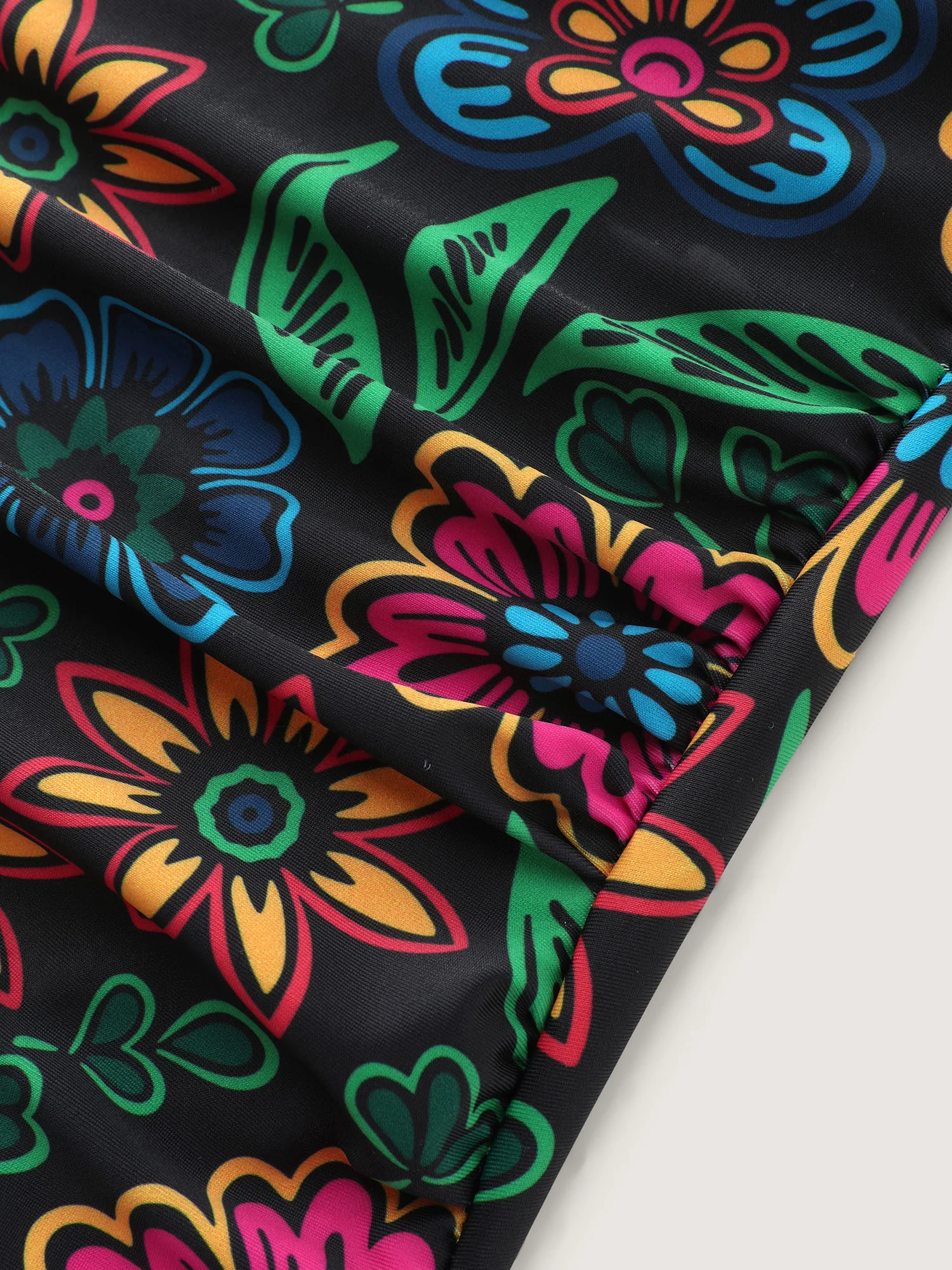 Two-Piece Sarong Floral Print One-Piece Swimsuit - Image 10