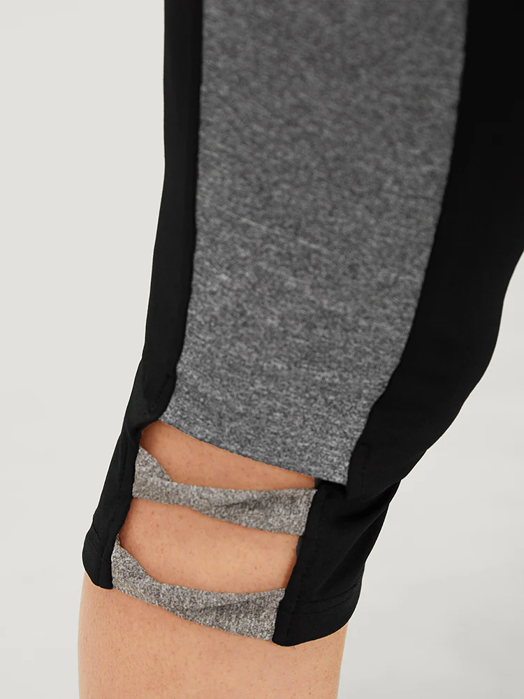 Two Tone Cut Out Skinny Leggings - Image 6