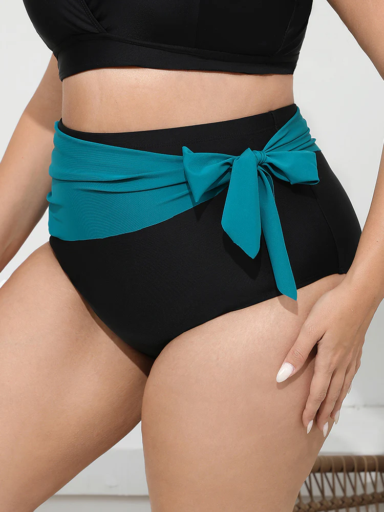 Two Tone Knot Side Bikini Bottom - Image 3