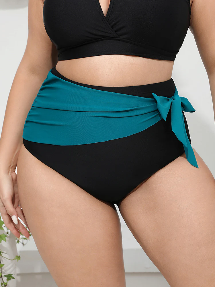 Two Tone Knot Side Bikini Bottom - Image 4