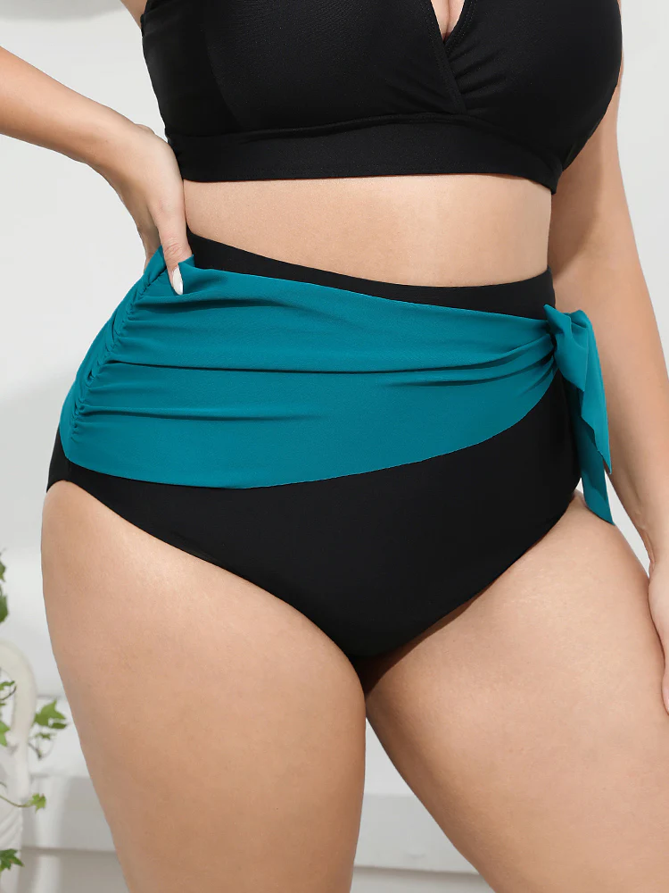 Two Tone Knot Side Bikini Bottom - Image 5