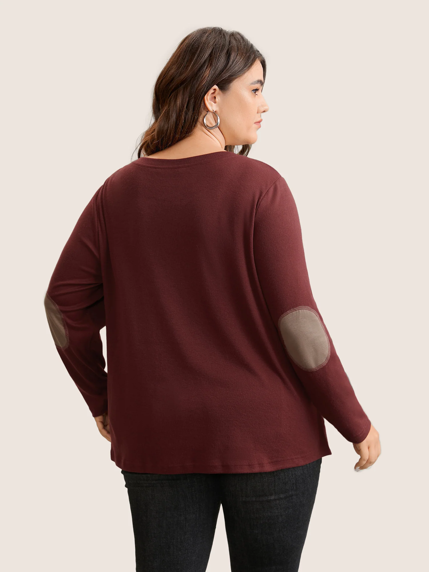 Two Tone Patchwork Button Front T-shirt - Image 2