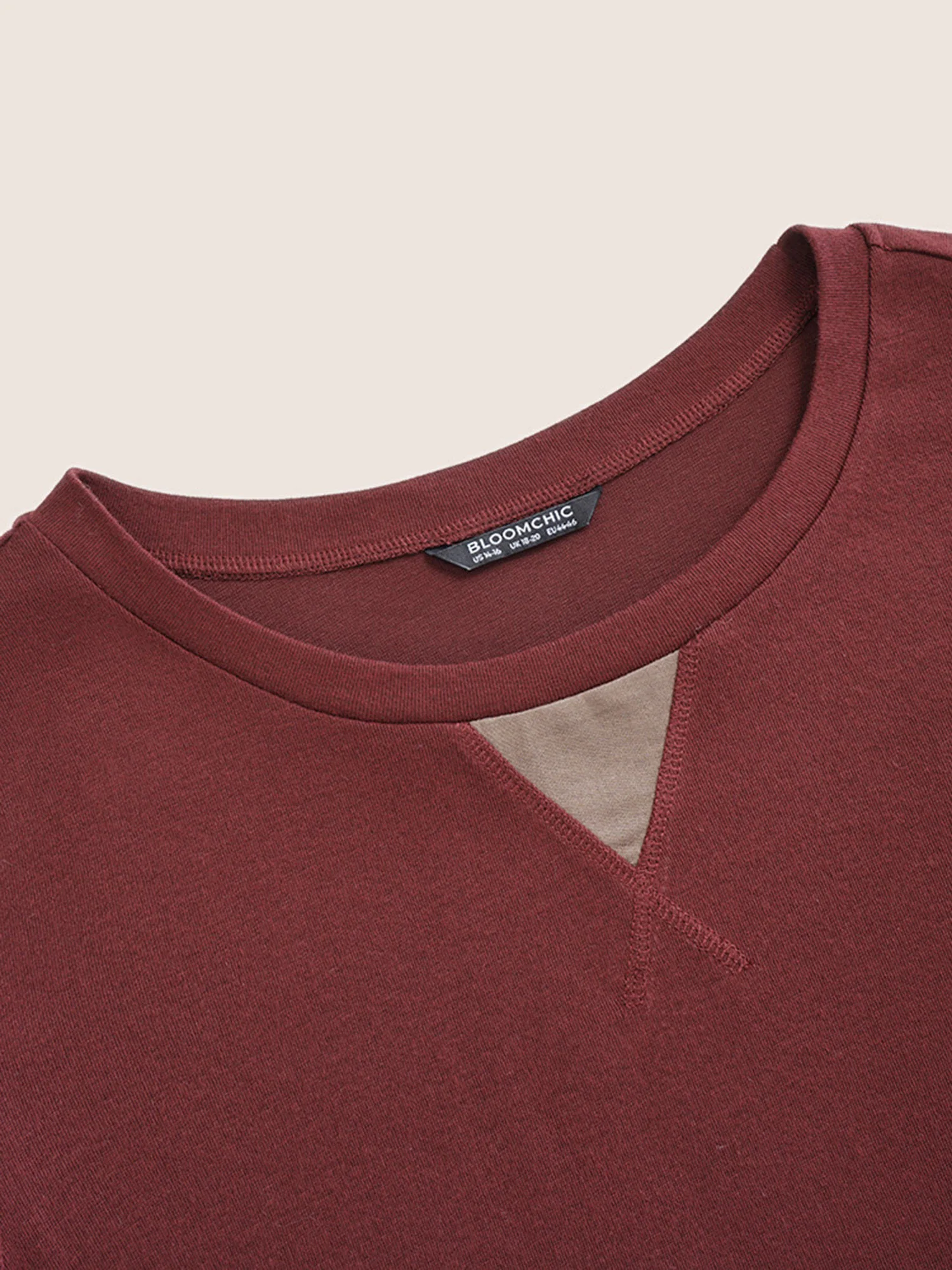 Two Tone Patchwork Button Front T-shirt - Image 5