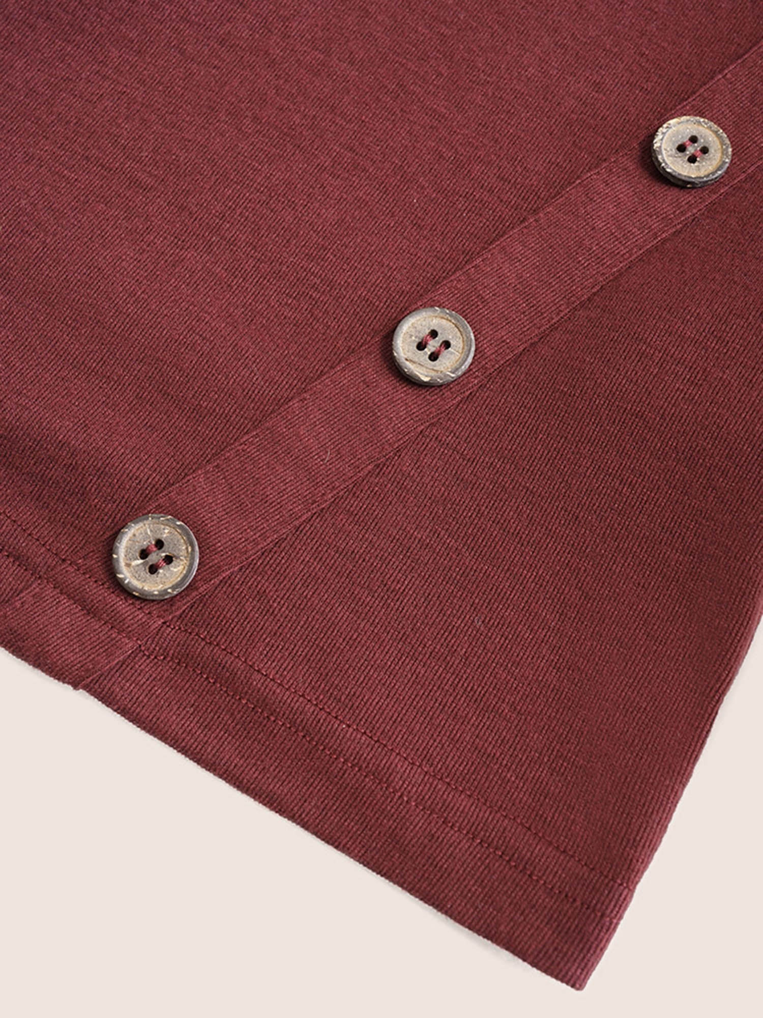 Two Tone Patchwork Button Front T-shirt - Image 6