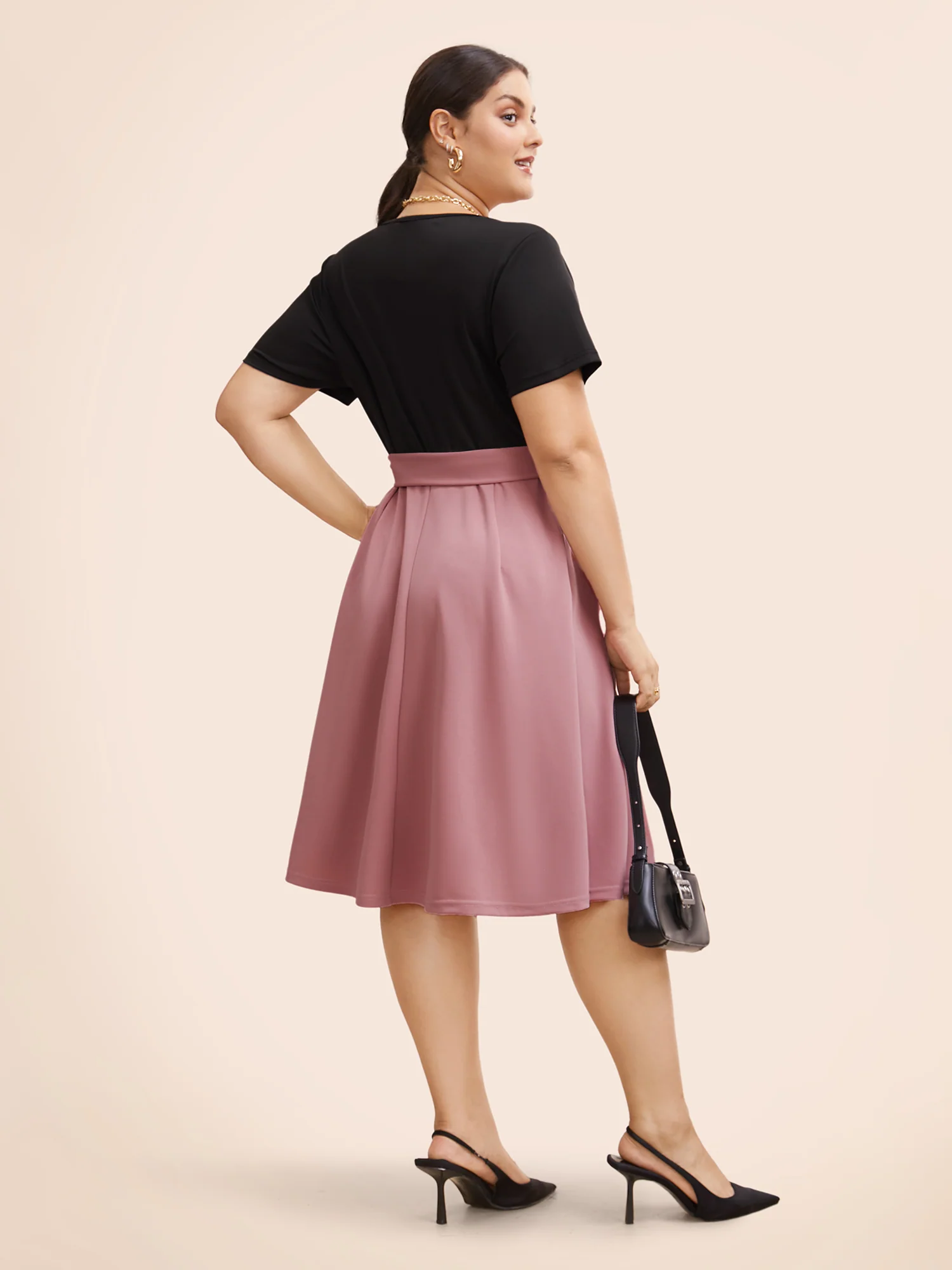 Supersoft Essentials Two Tone Pocket Patchwork Belted Dress - Image 4