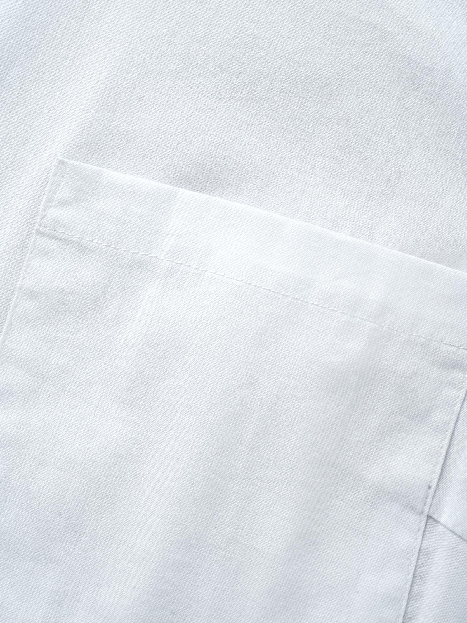 Two Tone Shirt Collar Patched Pocket Blouse - Image 7