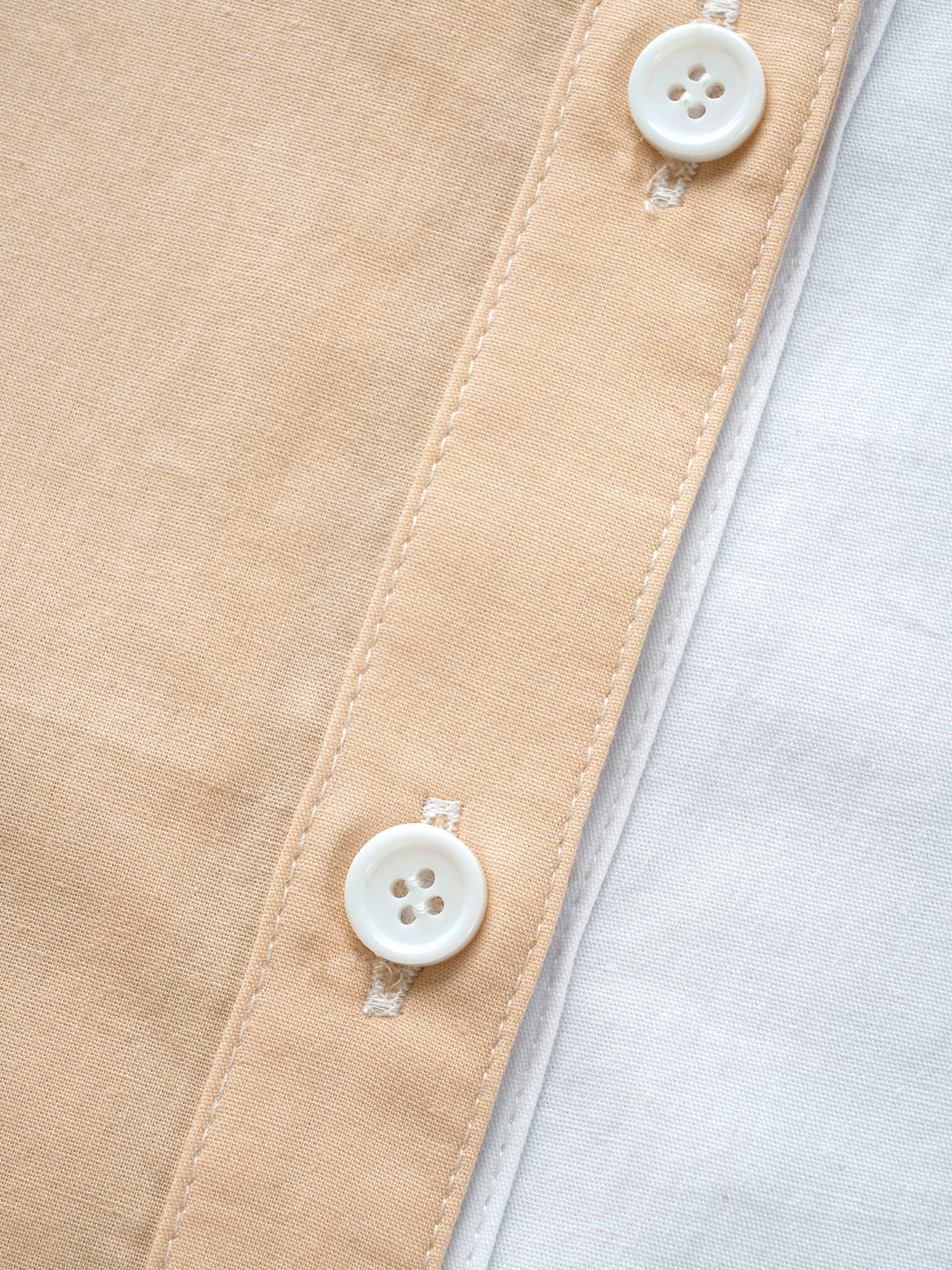 Two Tone Shirt Collar Patched Pocket Blouse - Image 8