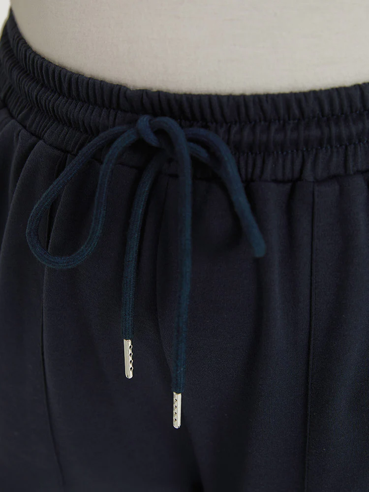 Two Tone Slant Pocket Bowknot Split Side Sweatpant - Image 6