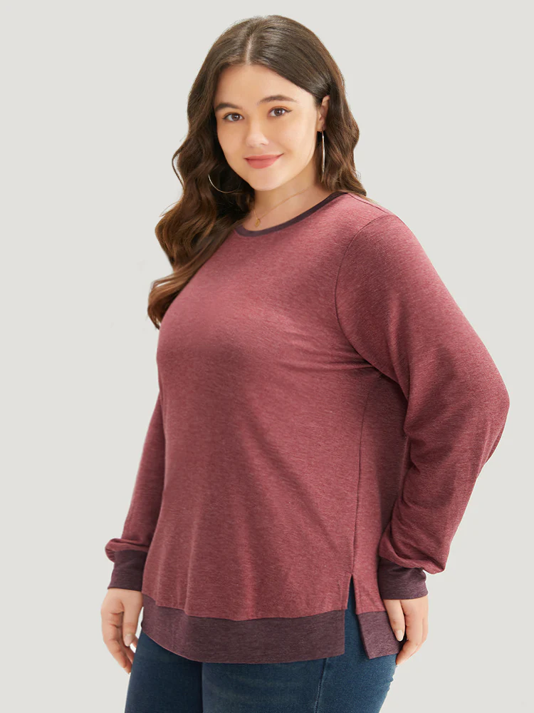 Two Tone Split Side Sweatshirt - Image 2