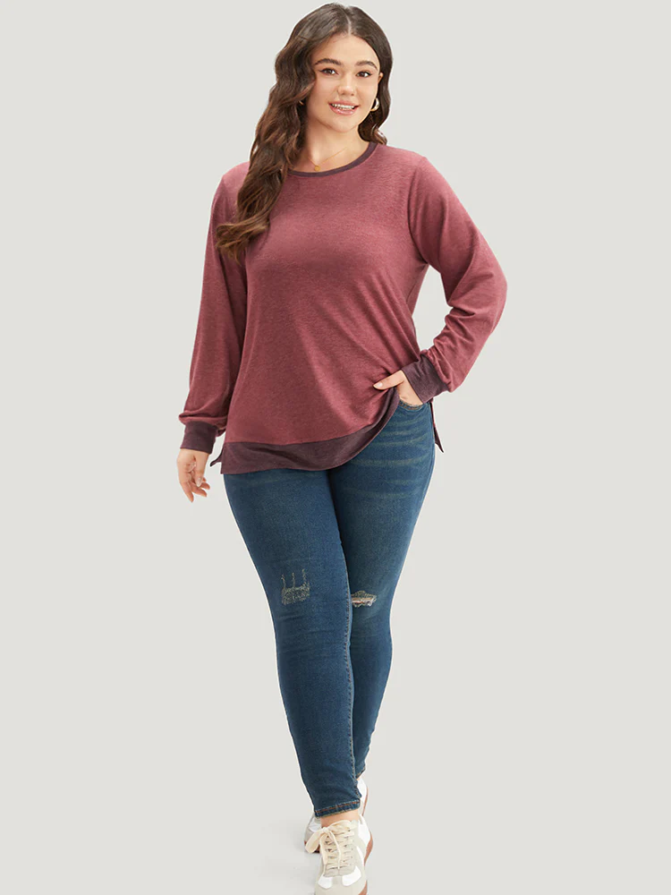 Two Tone Split Side Sweatshirt - Image 3