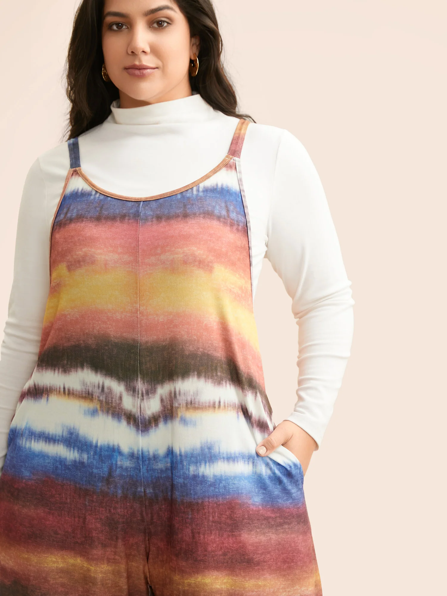 U Neck Gradient Dyeing Jumpsuit - Image 2