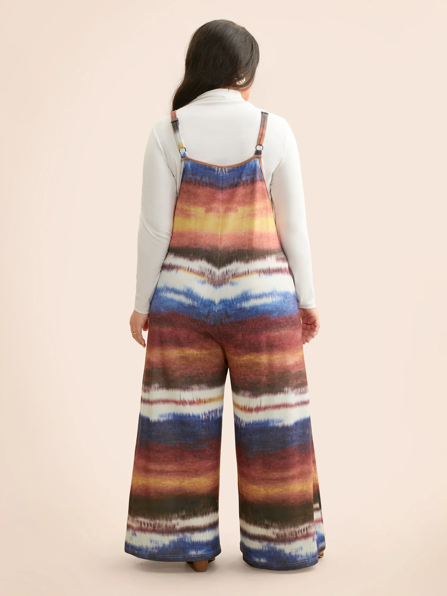 U Neck Gradient Dyeing Jumpsuit - Image 4