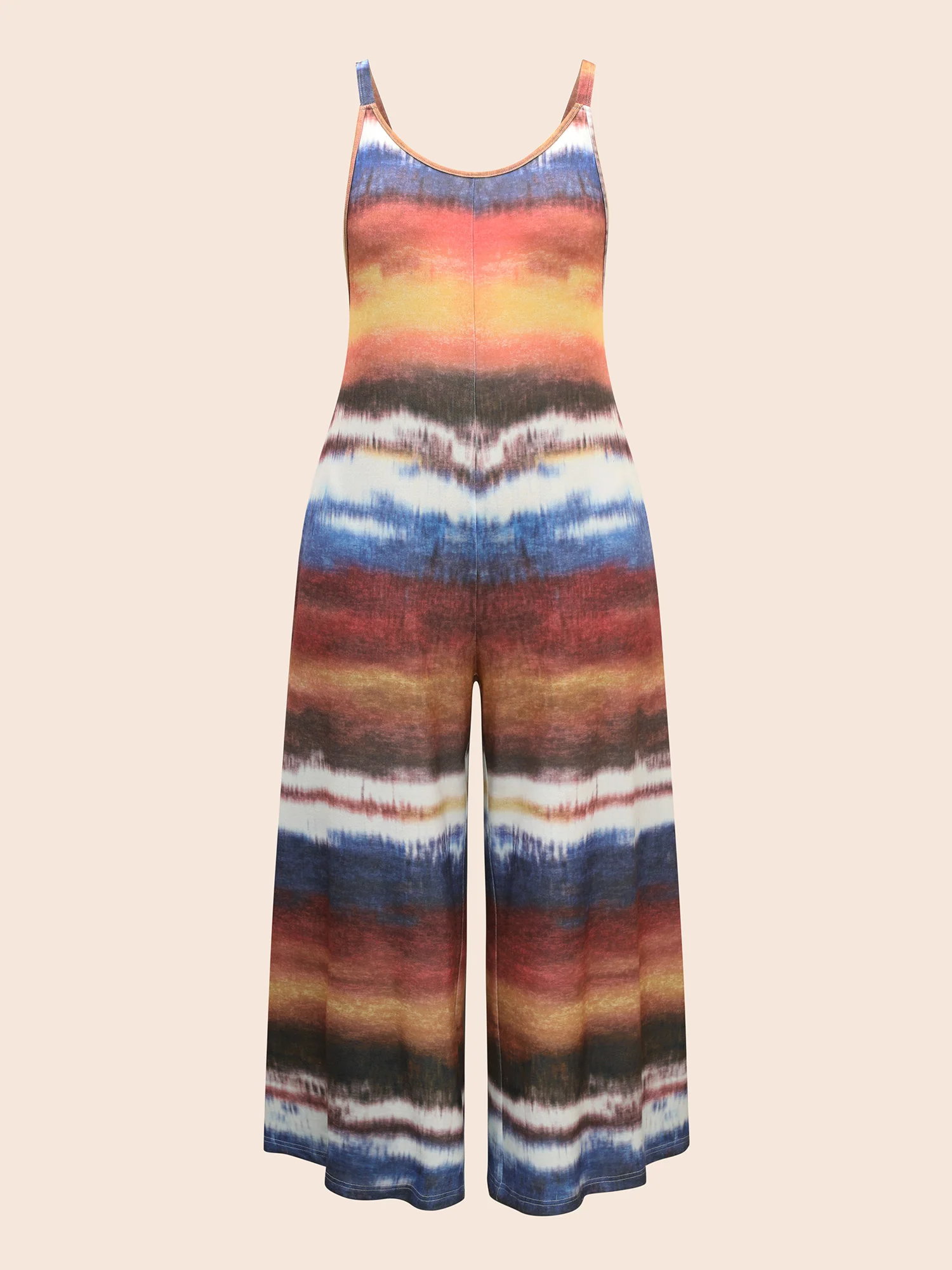 U Neck Gradient Dyeing Jumpsuit - Image 7