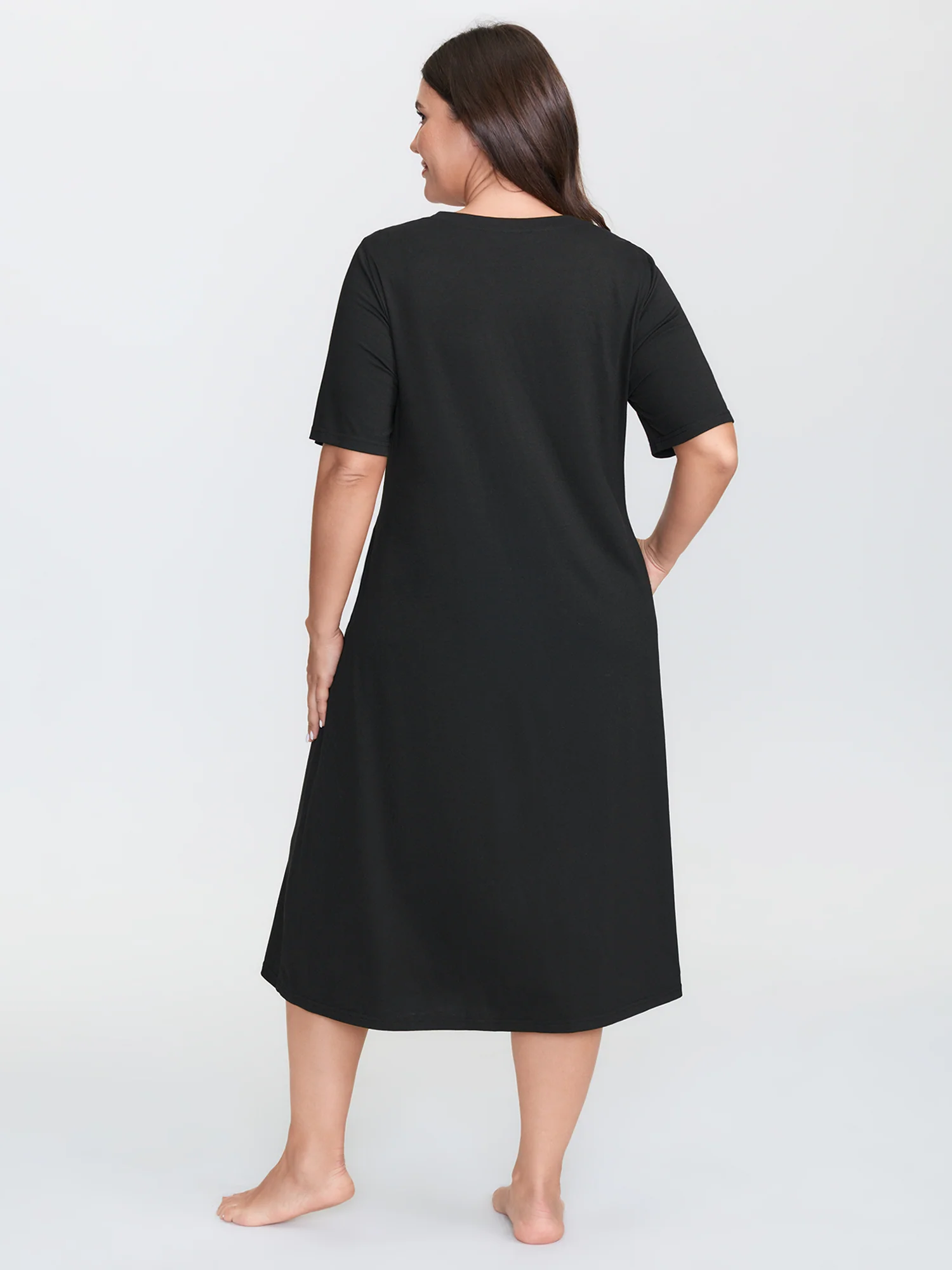 Ultra-Comfort Stretchy Otter Print Lounge Dress - Image 6