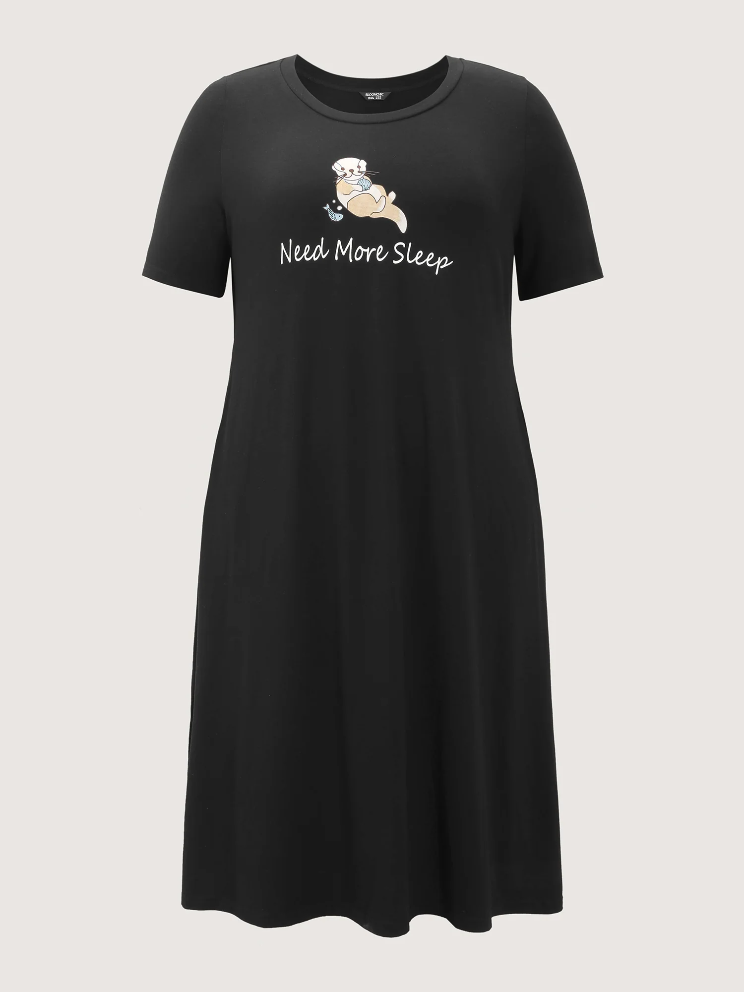 Ultra-Comfort Stretchy Otter Print Lounge Dress - Image 9