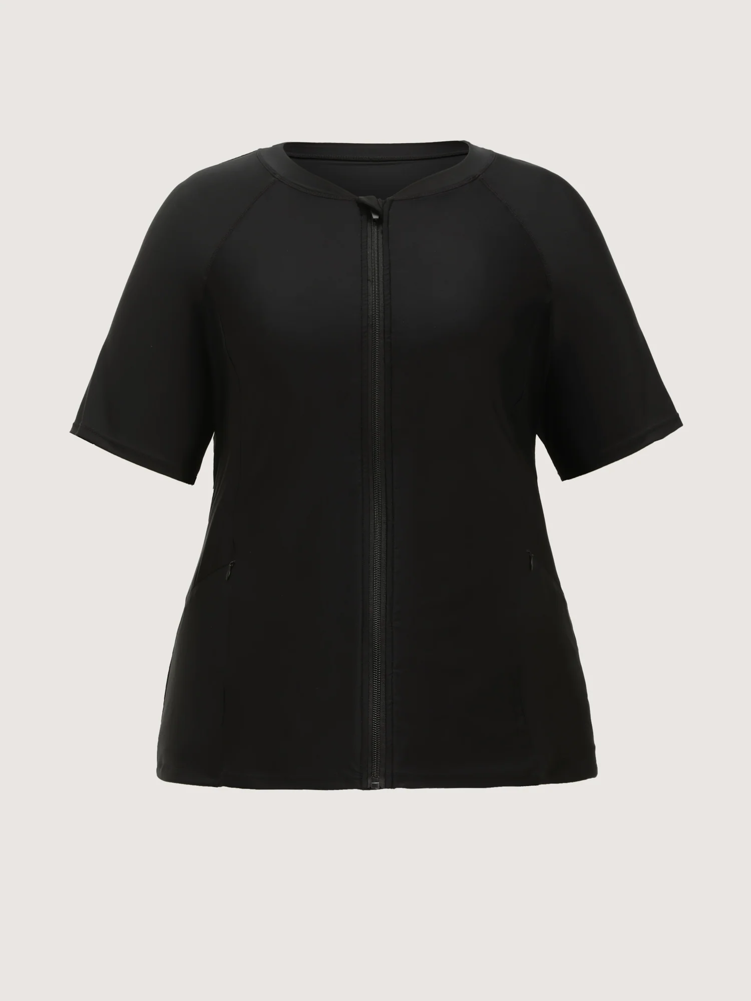 UPF 50+ Zipper Front Pockets Swim Top - Image 8