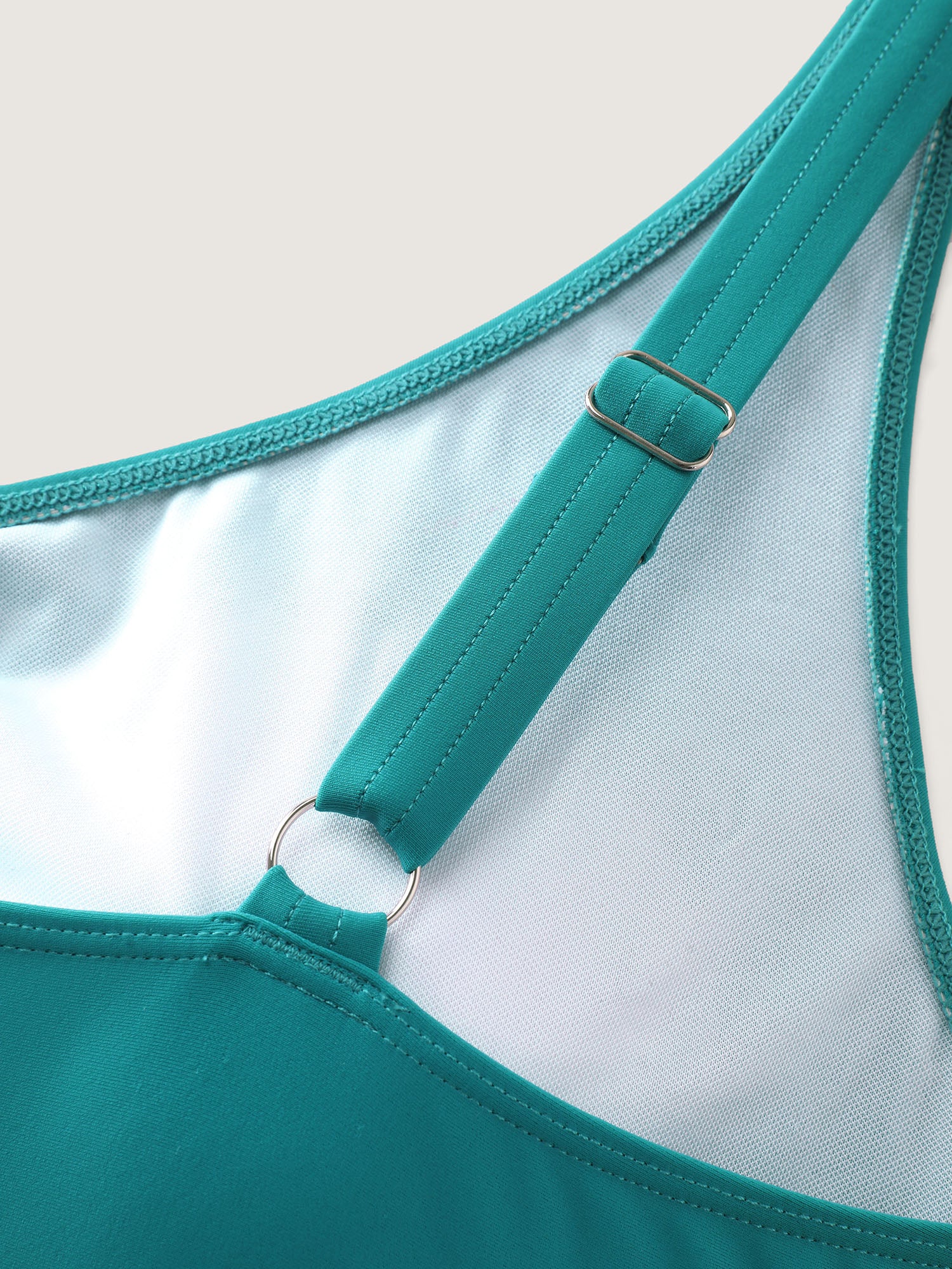 V Cut-Out Handkerchief Hemline Swim Top - Image 6