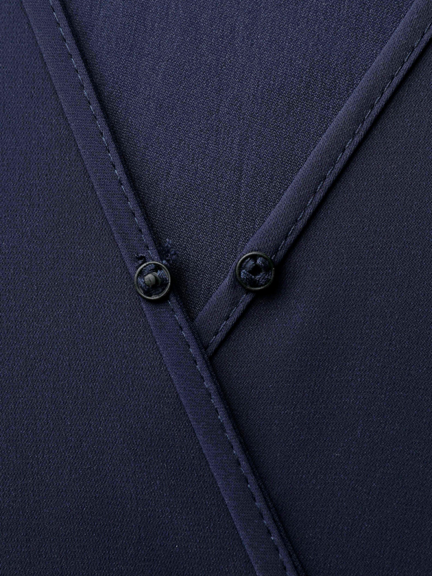 V-Neck Adjustable Belted Waist Mini Dress - Image 6