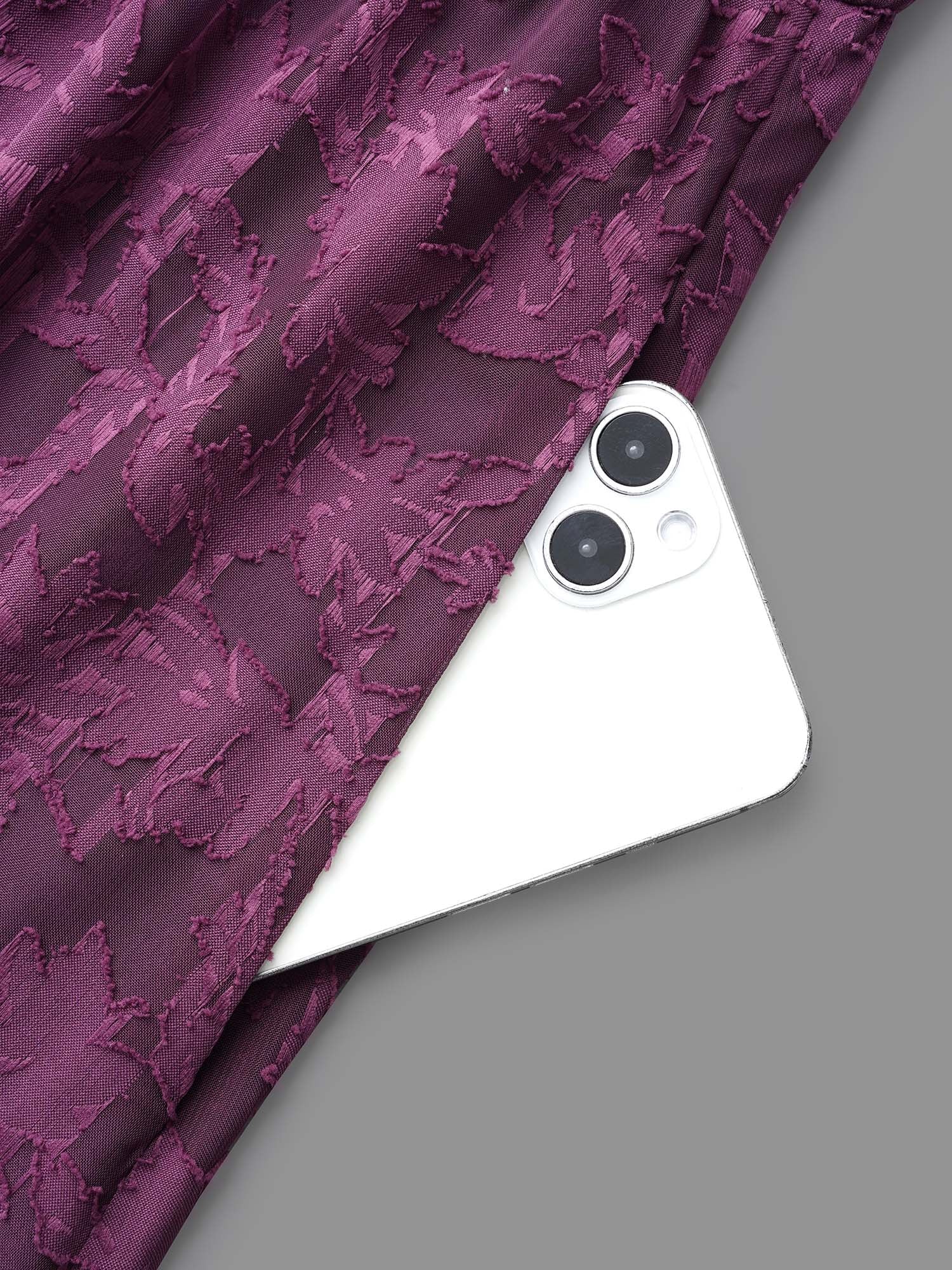 V Neck Burn-out Fabric Midi Dress - Image 7
