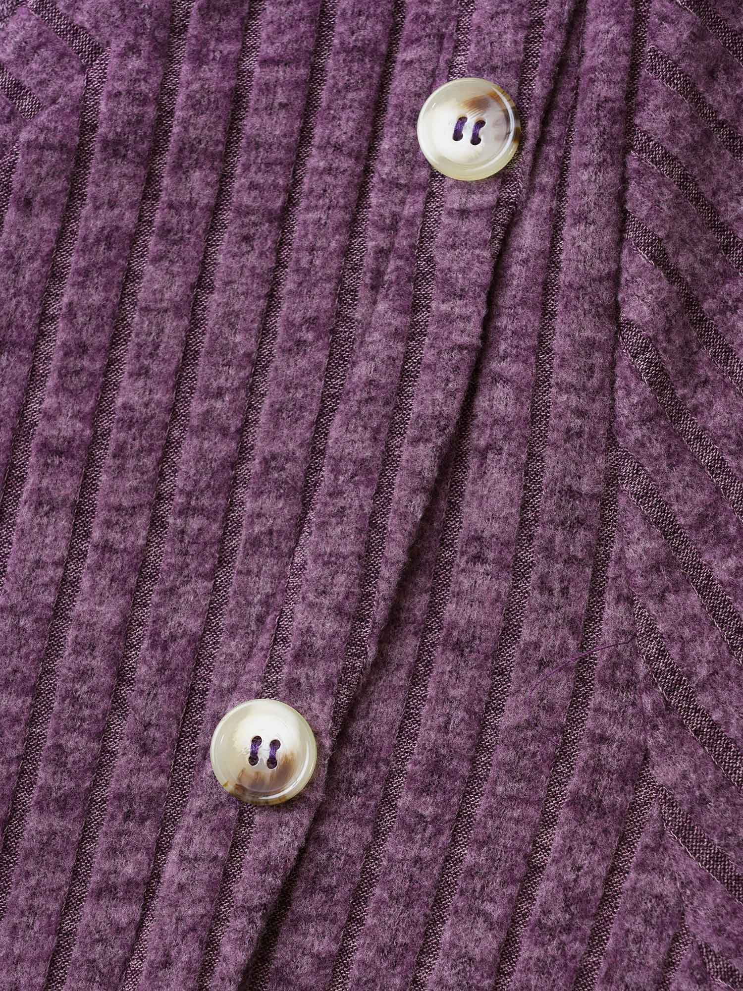 V Neck Button Detail Rib Knit T-shirt - Image 6