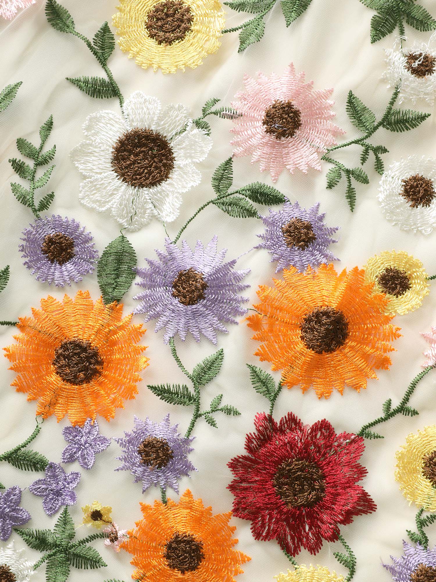 V Neck Floral Embroidered Mesh Cami Dress - Image 5