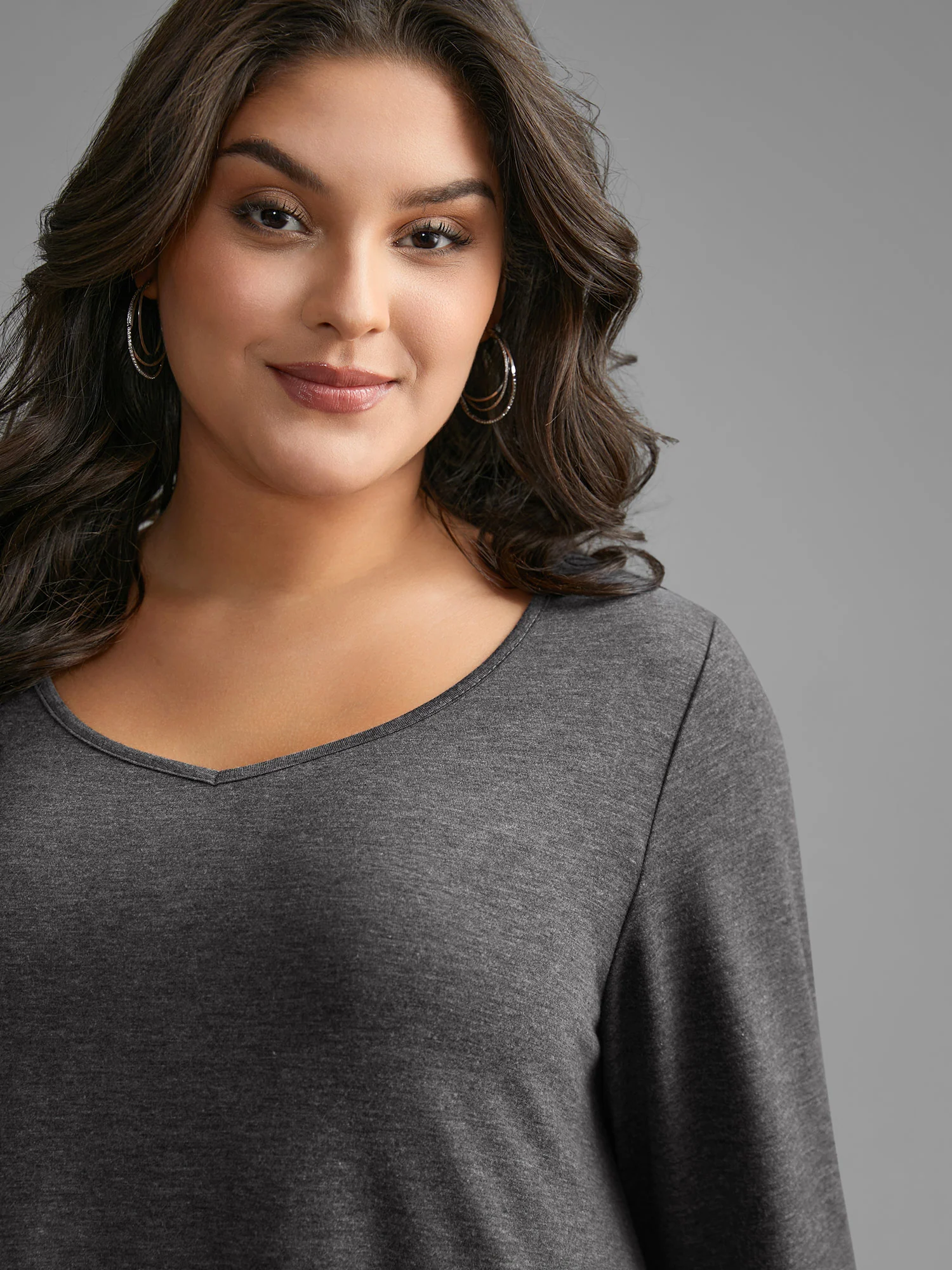 V Neck Lace Panel Jersey Top - Image 4