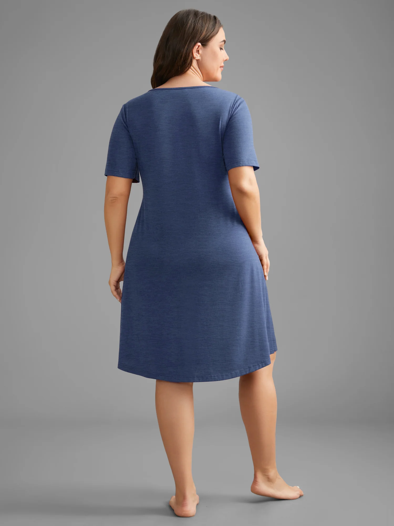 V-Neck Lace Trim Nightgown - Image 12