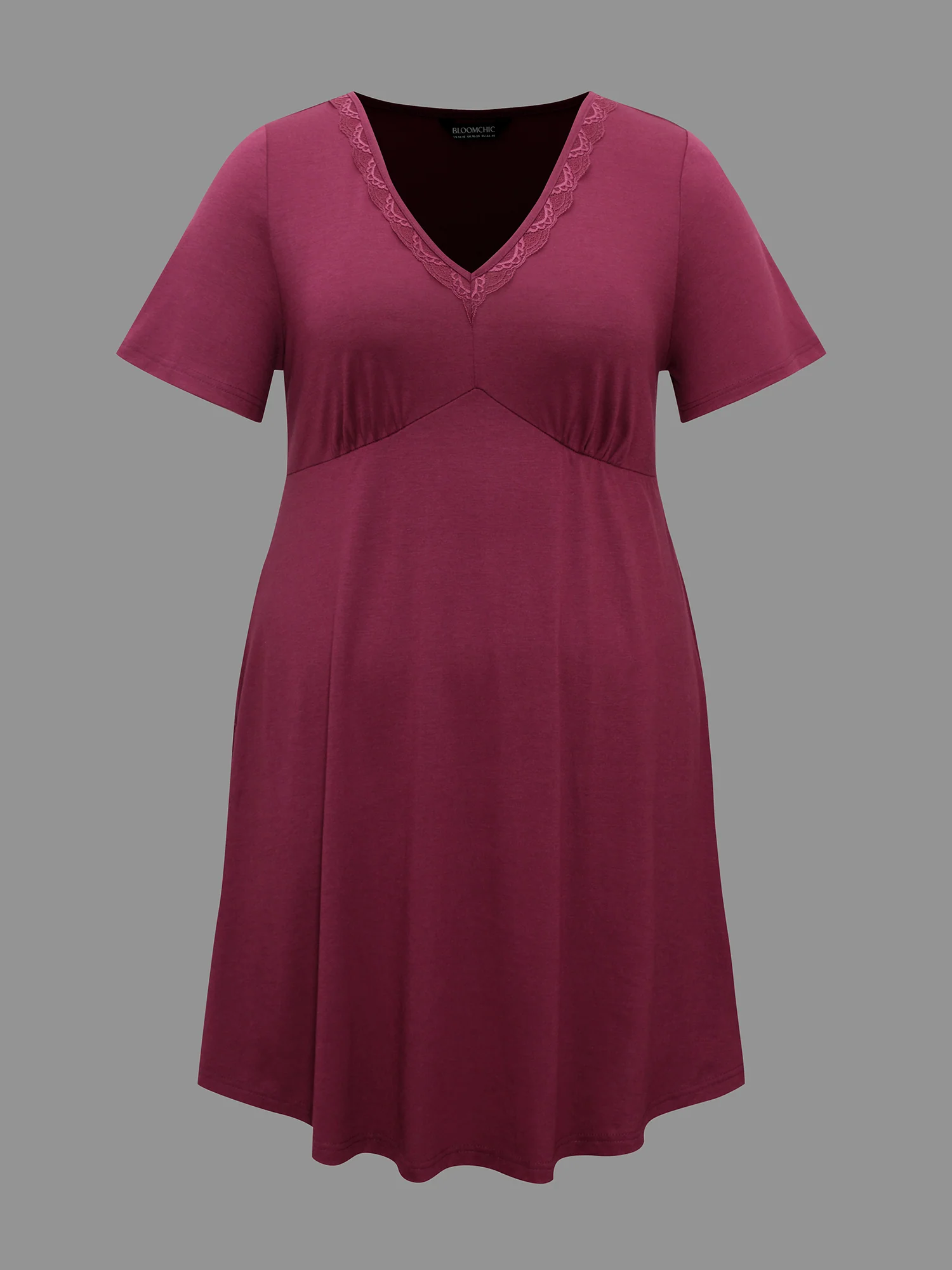 V-Neck Lace Trim Nightgown - Image 7