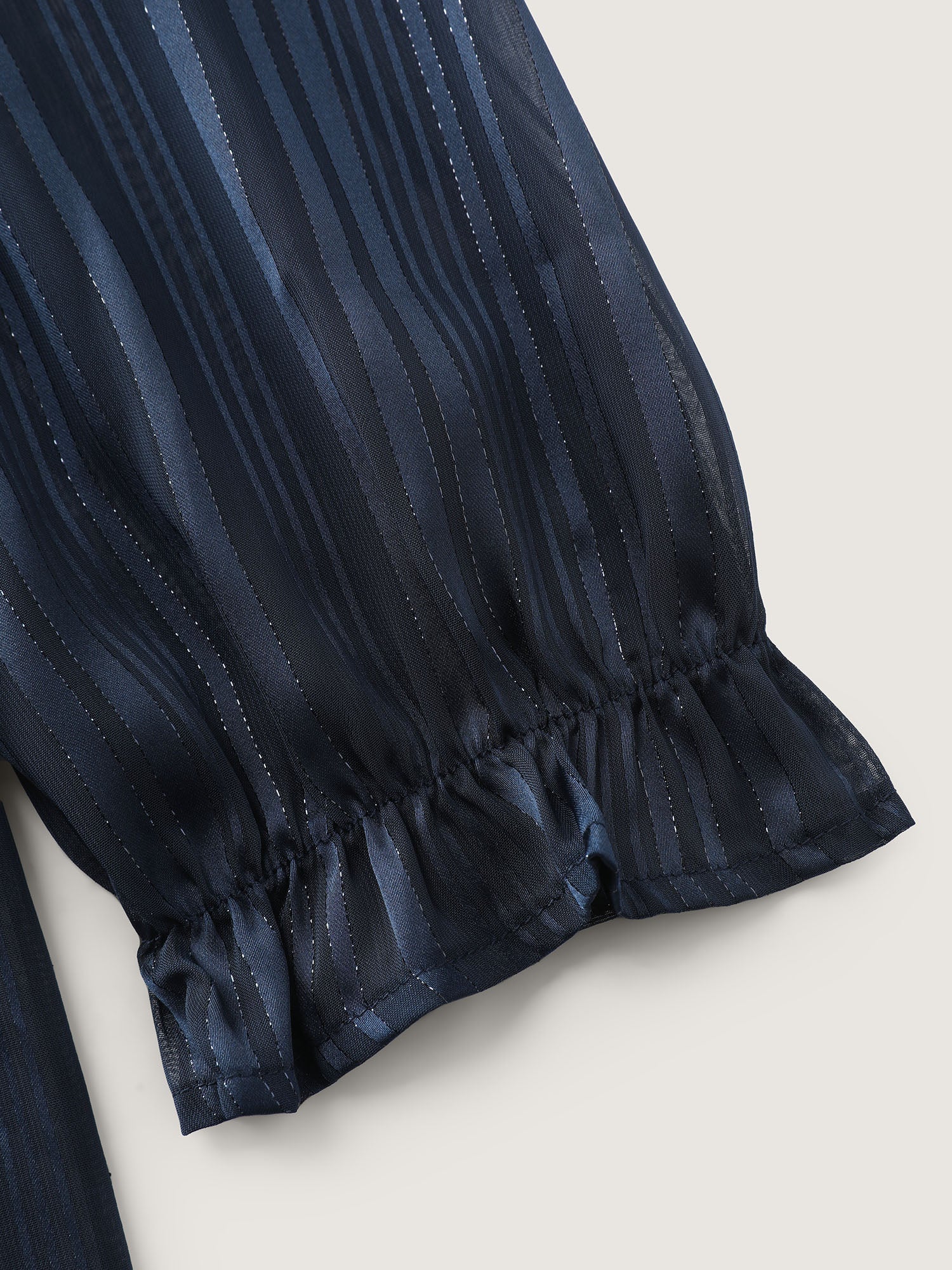 V Neck Luxe Shirred Cuff Blouse - Image 6