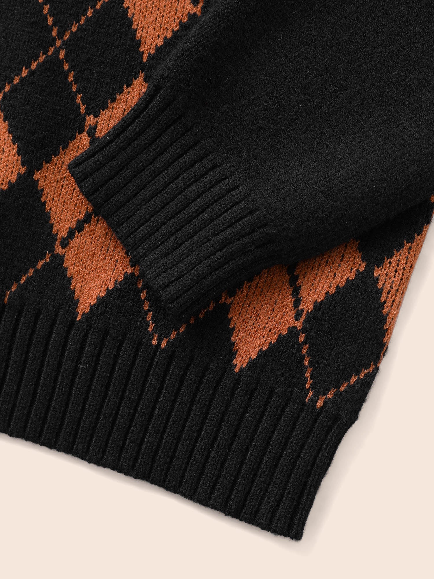 V-Neck Plaid Print Pullover - Image 6