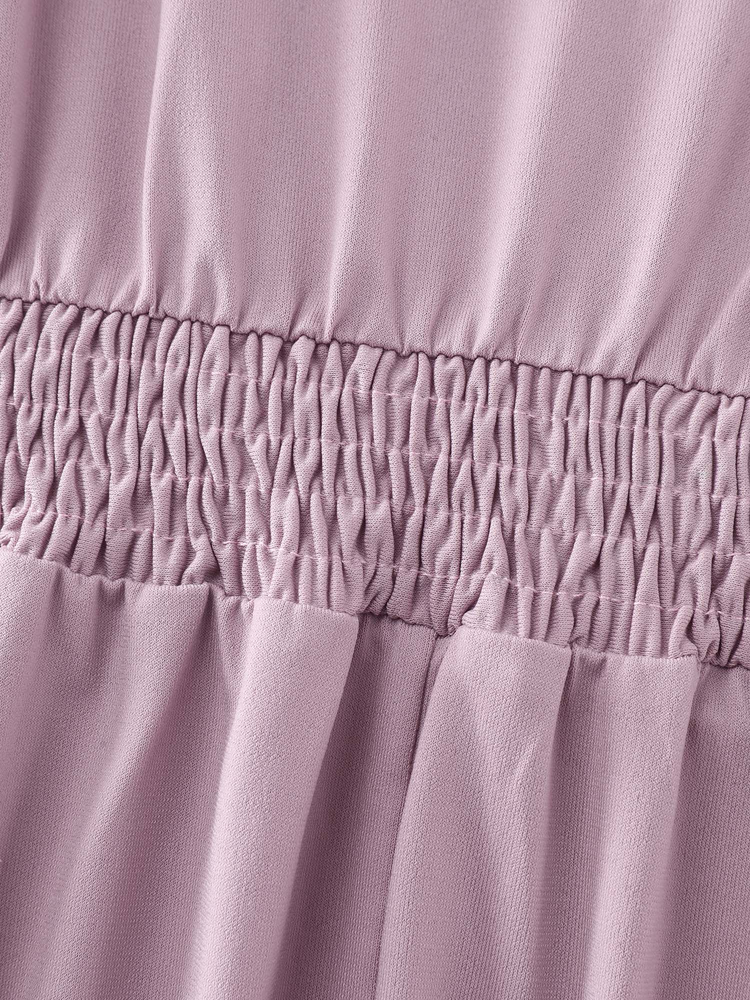 V-Neck Pleated Plain Knit Top - Image 5