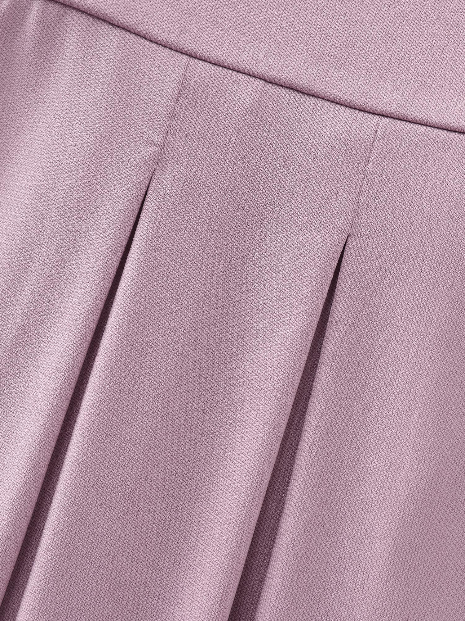V-Neck Pleated Plain Knit Top - Image 6