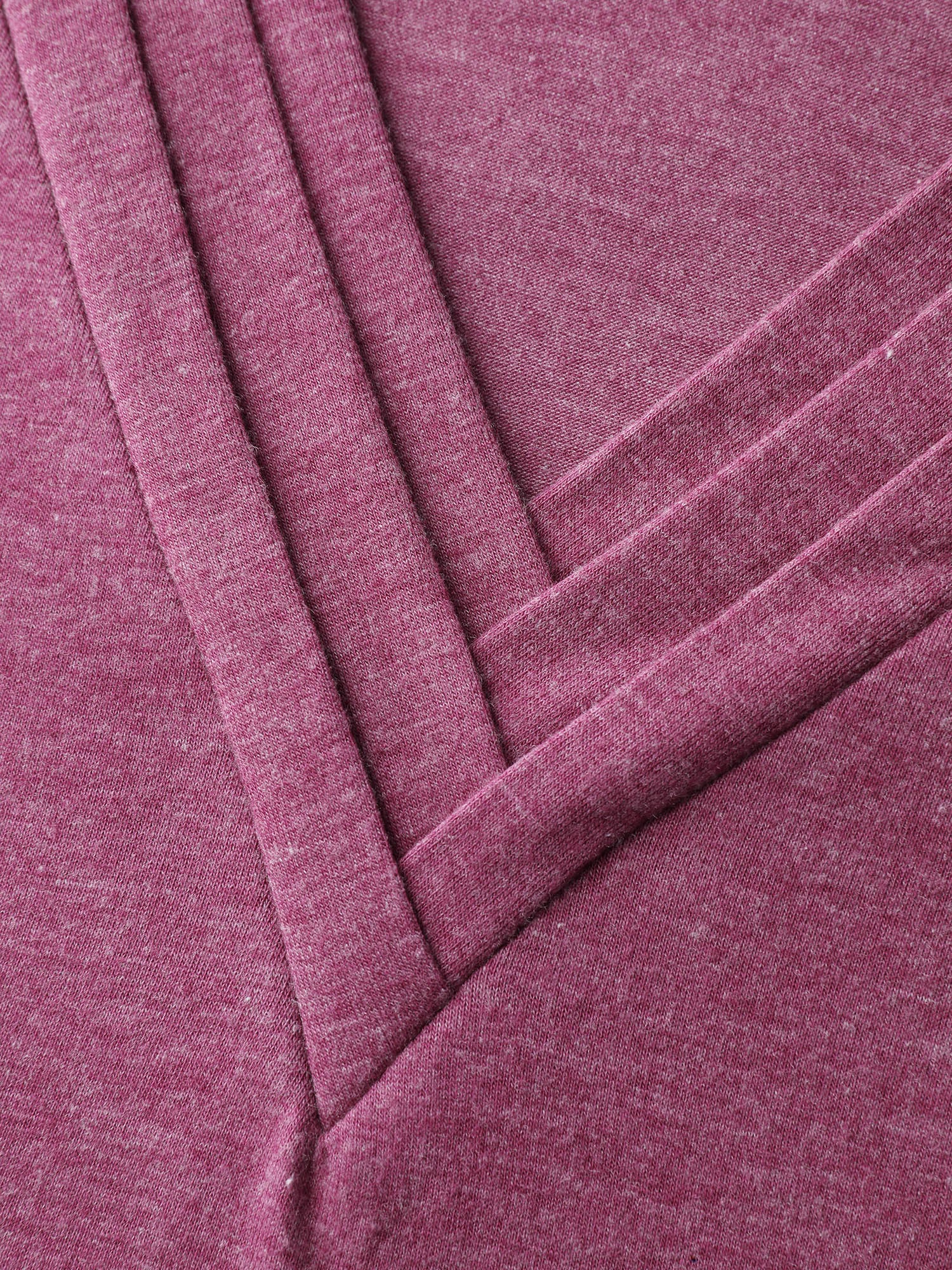 V-Neck Plicated Detail Bat Sleeve T-Shirt - Image 6