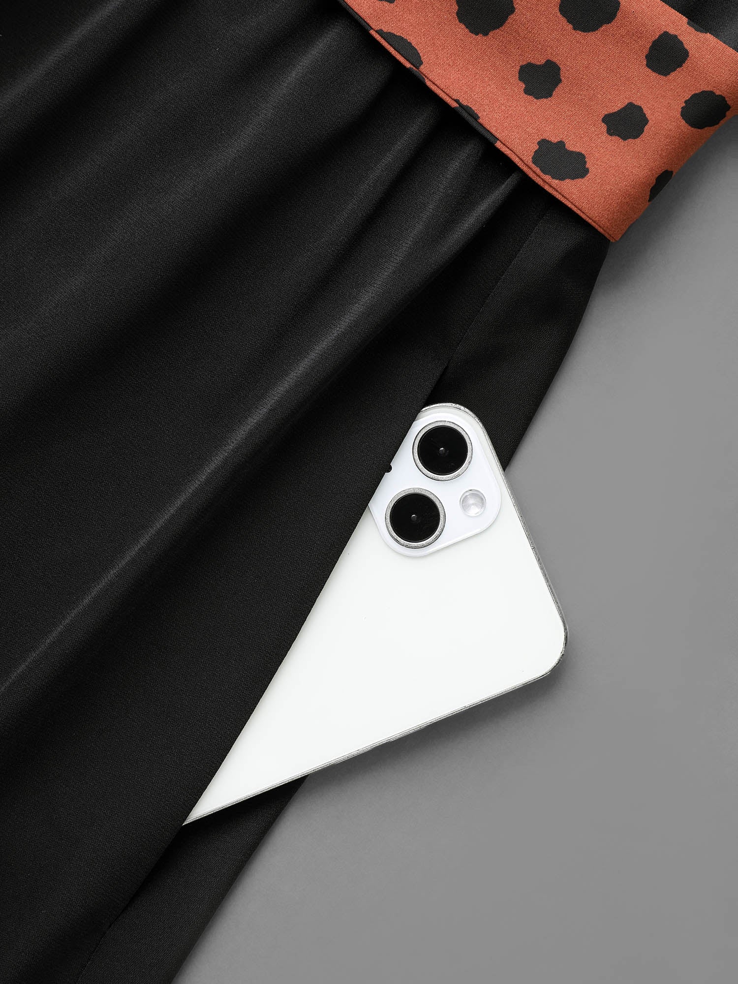 V Neck Polka Dot Color contrast Dress - Image 6