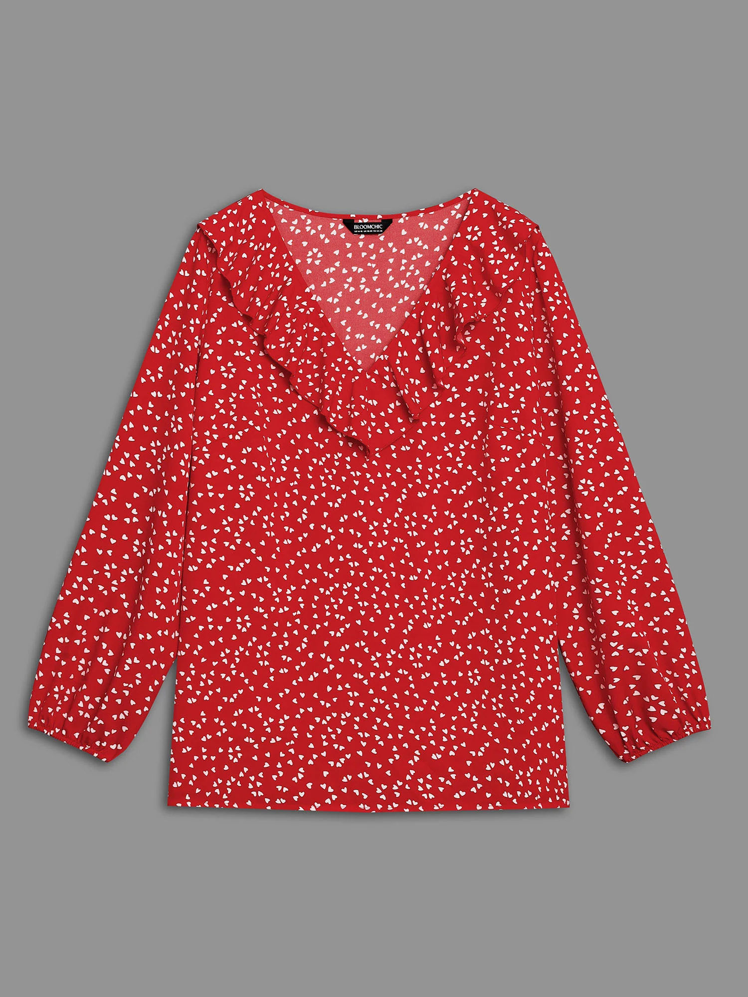 V Neck Ruffle Heart Blouse - Image 8