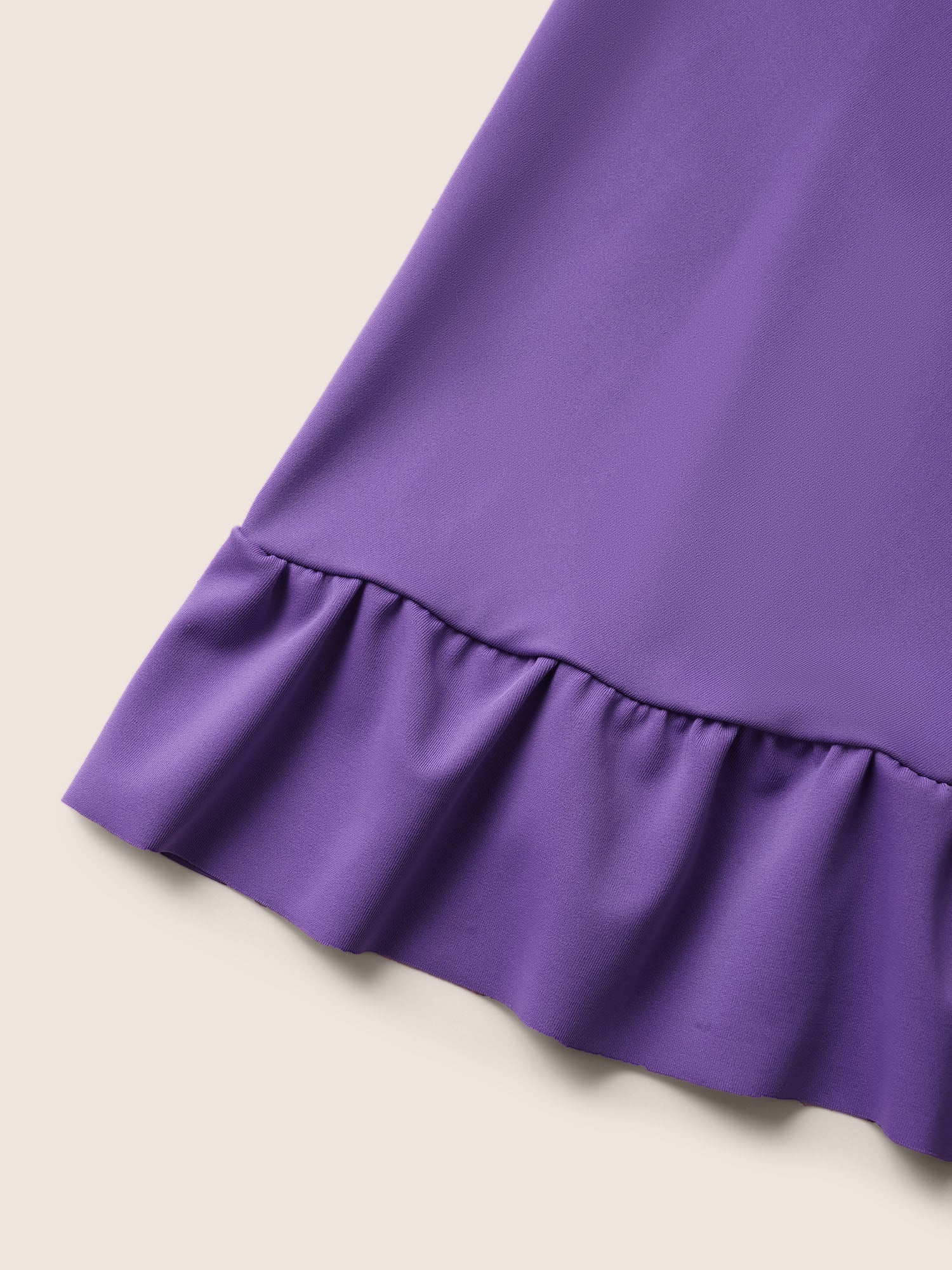 V Neck Solid Tie Knot Ruffles Swim Dress - Image 7