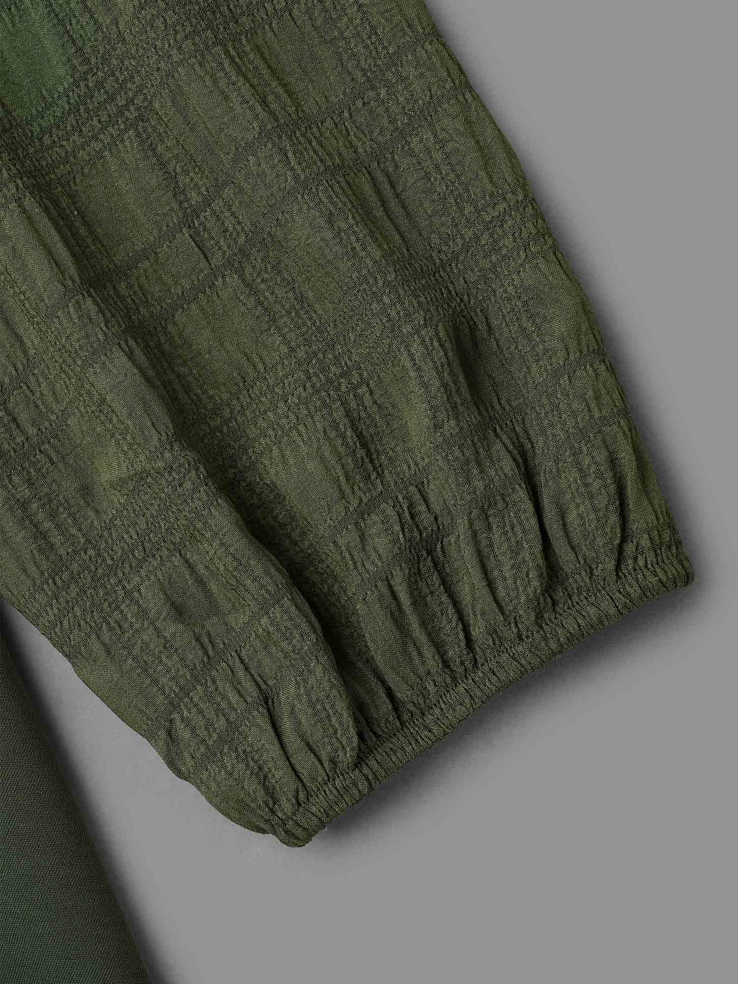 V-Neck Splicing Textured Knit Dress - Image 6