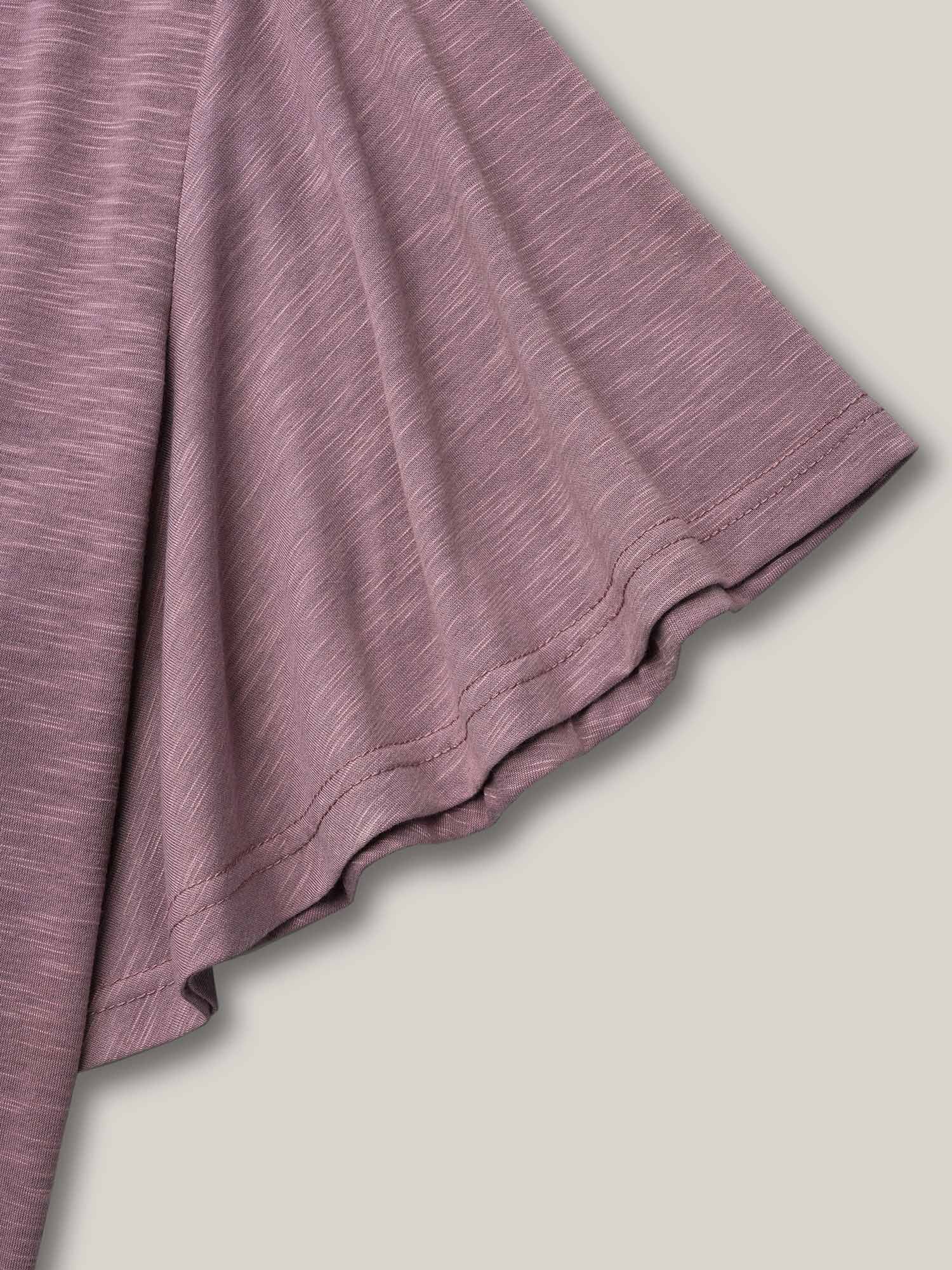 V-Neck Stretchy Flared Sleeve T-Shirt - Image 7