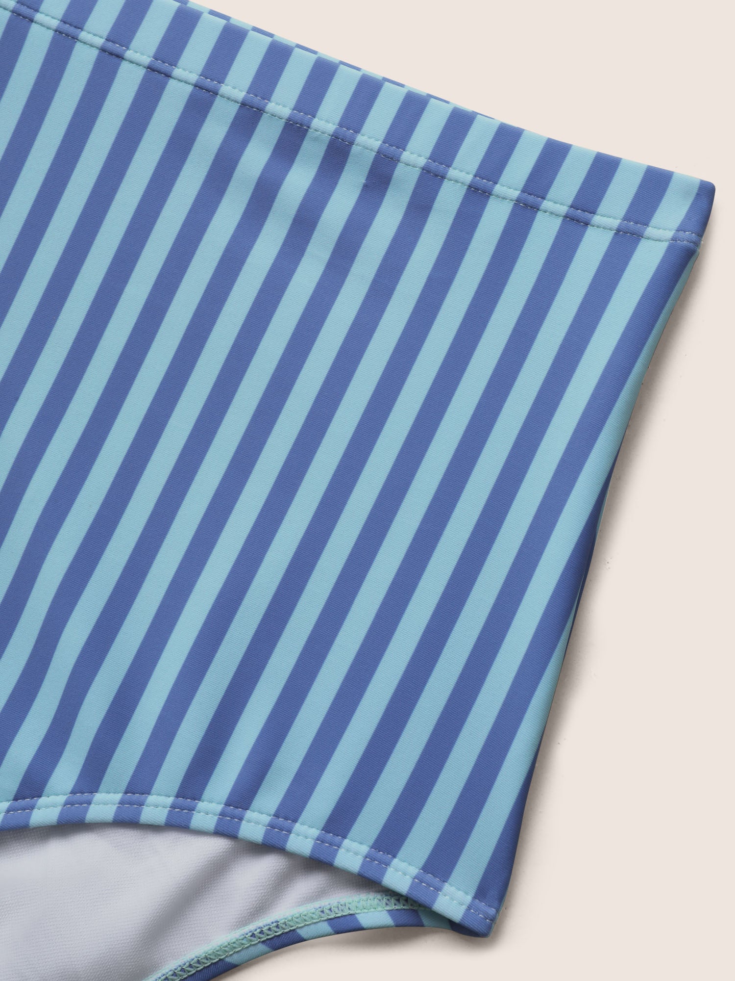 V Neck Striped Tie Knot Gathered Swim Dress - Image 6