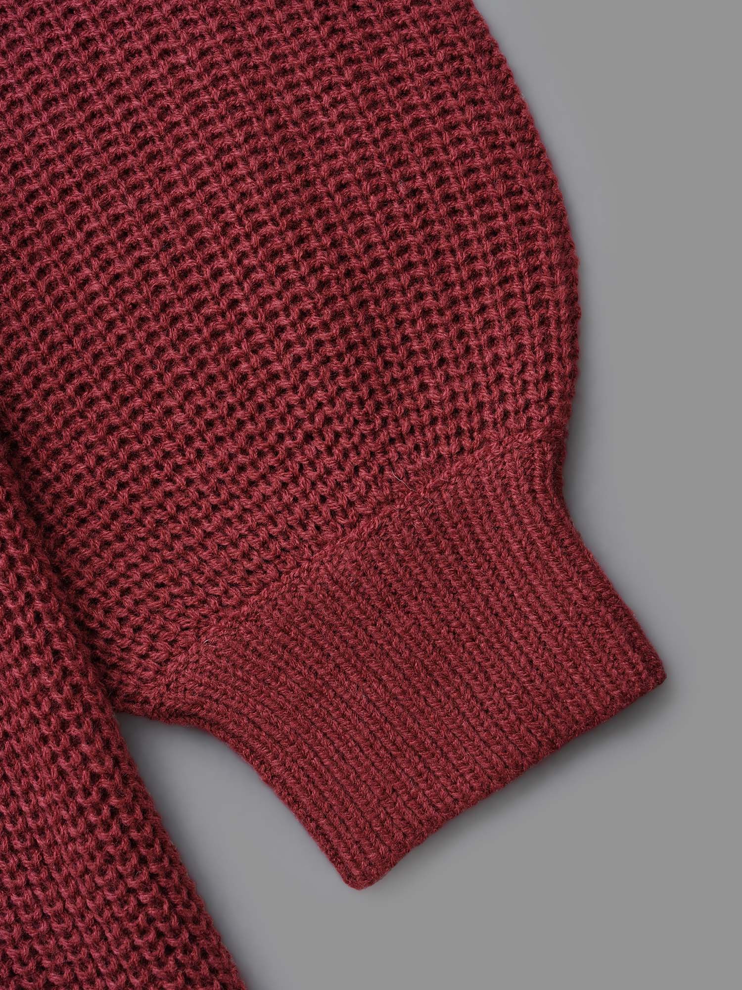 V Neck Texture Cable Knit Pullover - Image 7